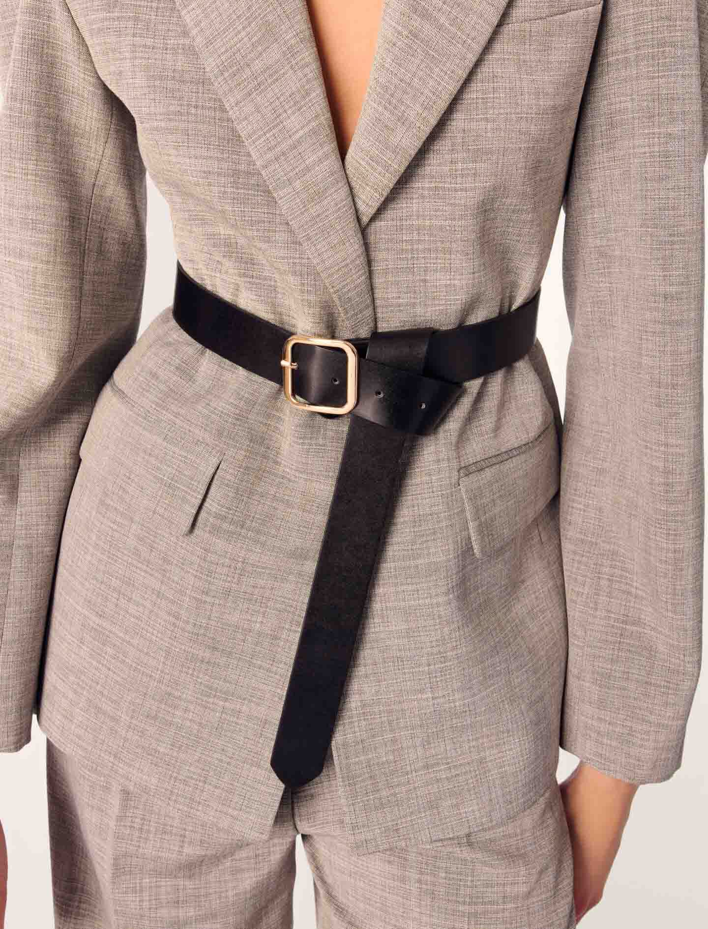 Belted suit jacket