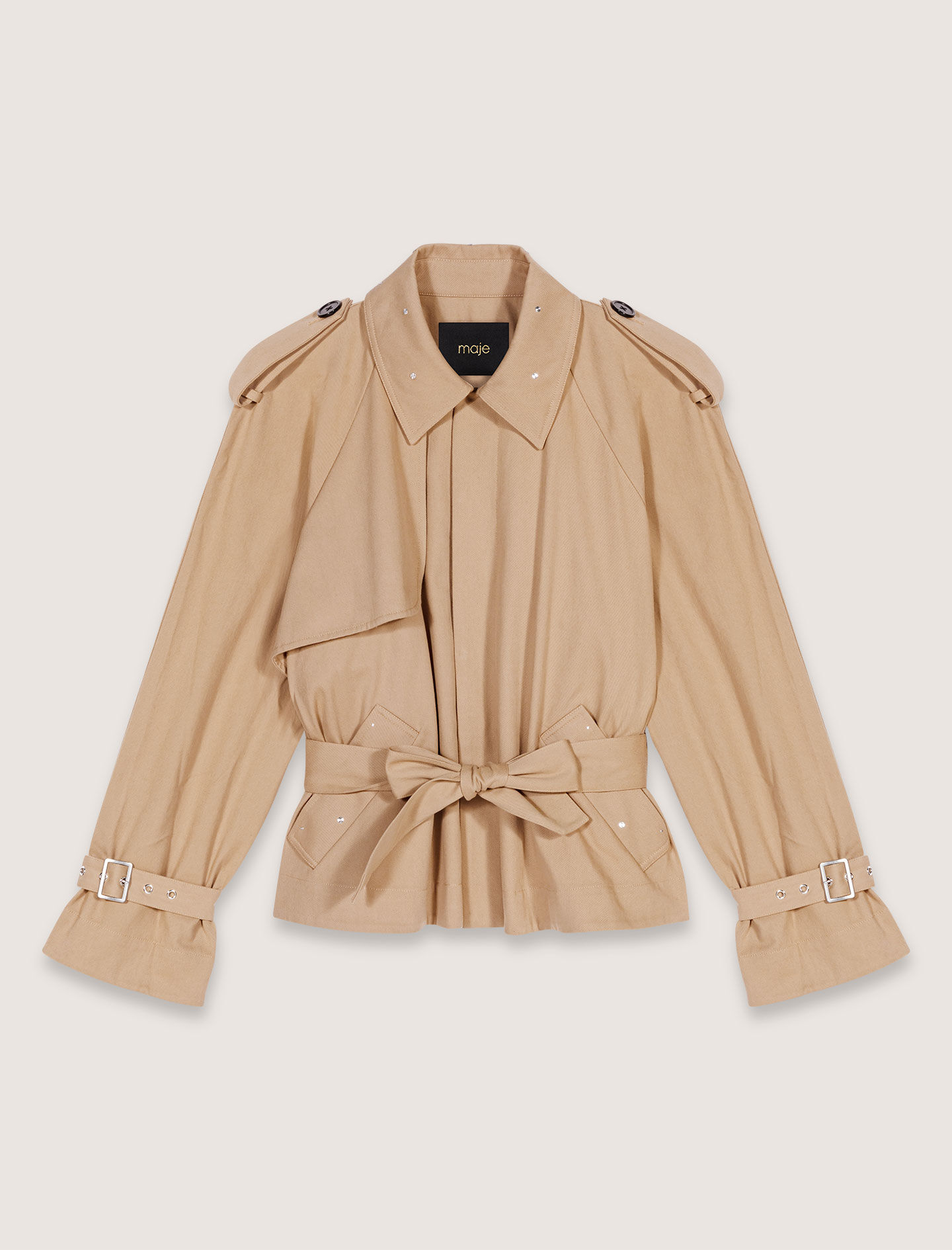 Short studded trench coat