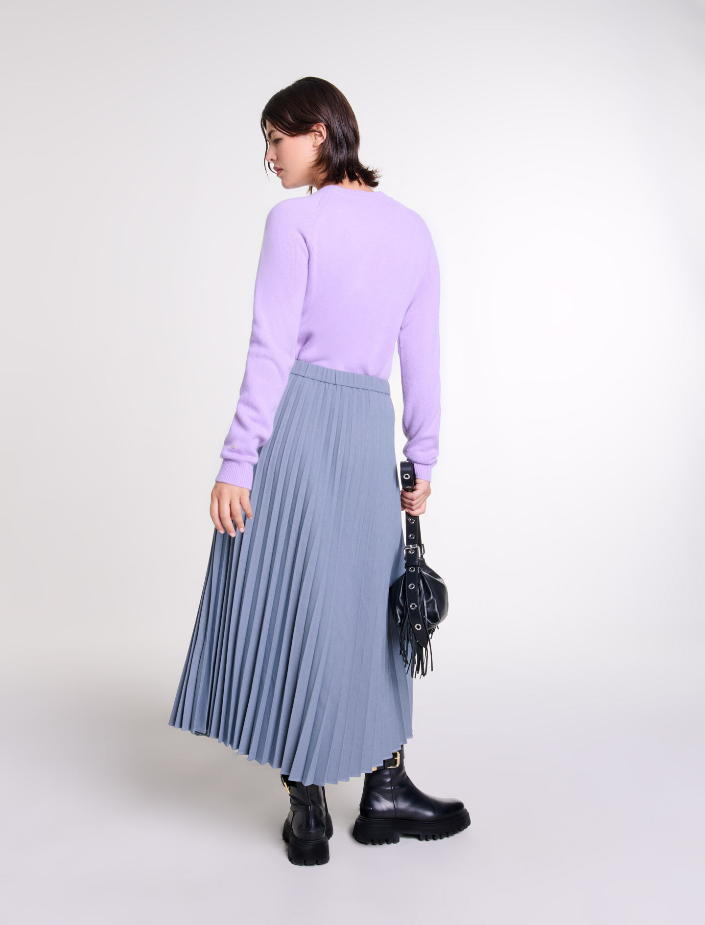 Asymmetrical pleated skirt