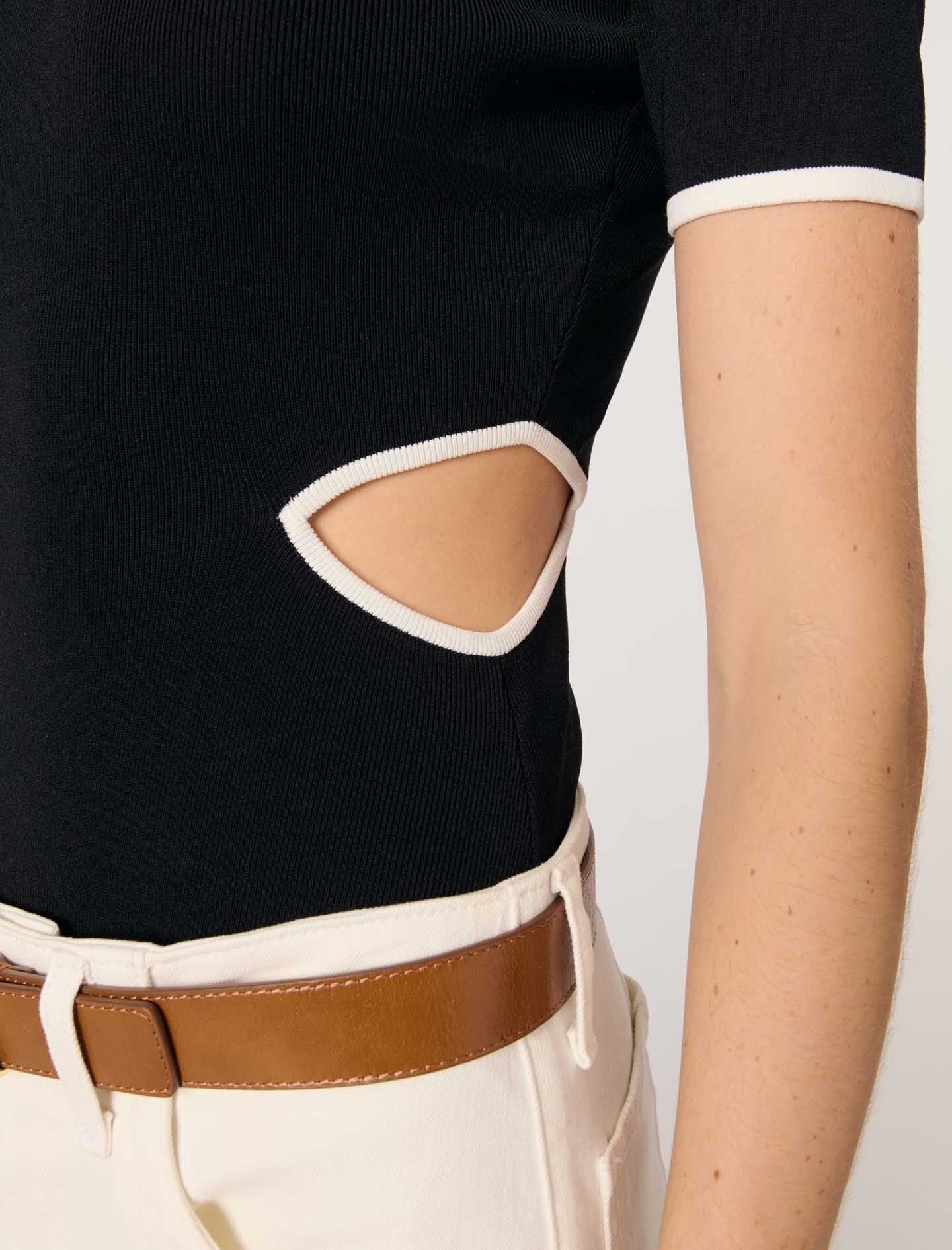 Openwork knit bodysuit