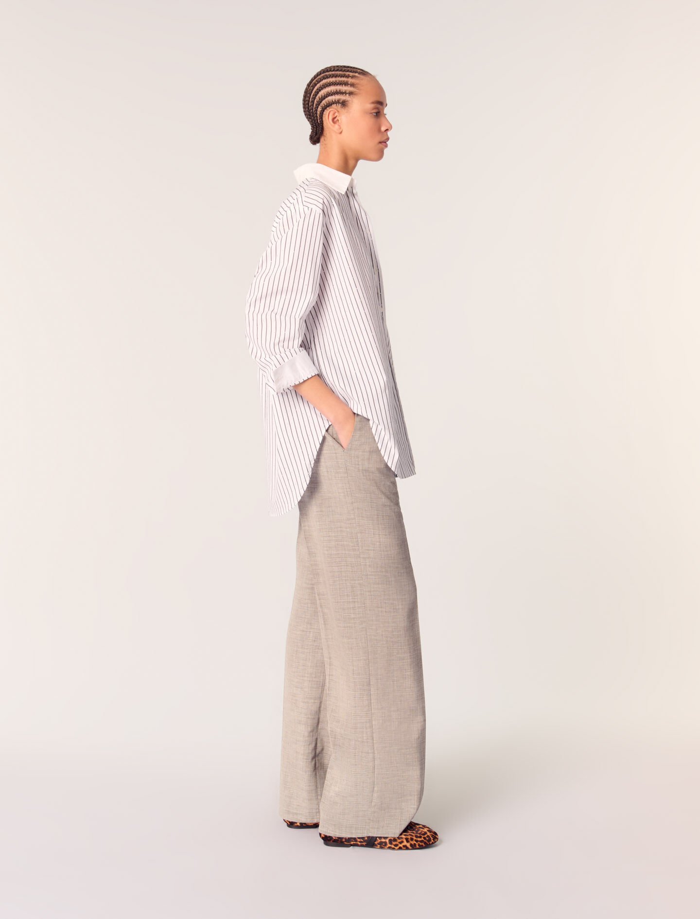 Rhinestone striped shirt