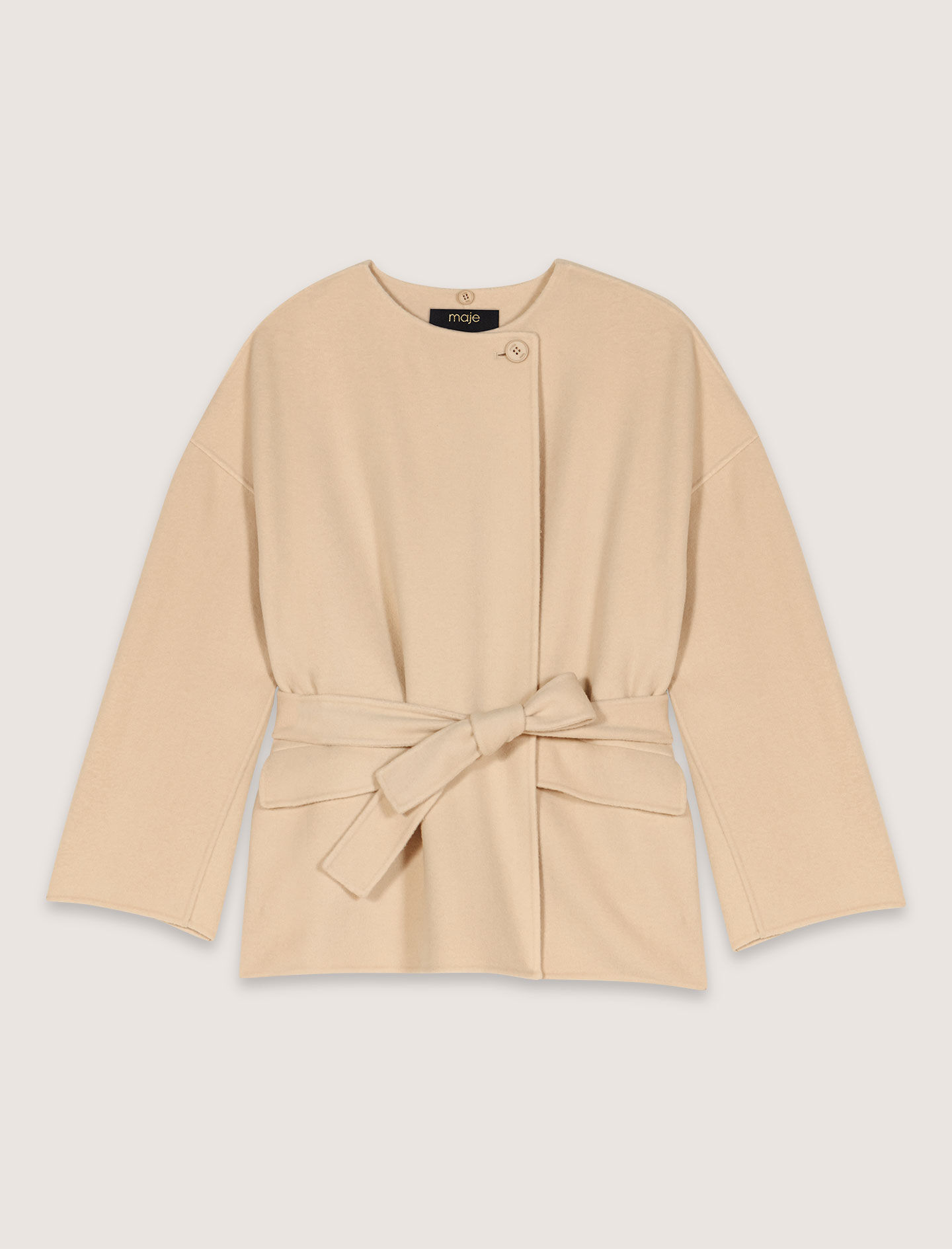 Double-faced coat with scarf