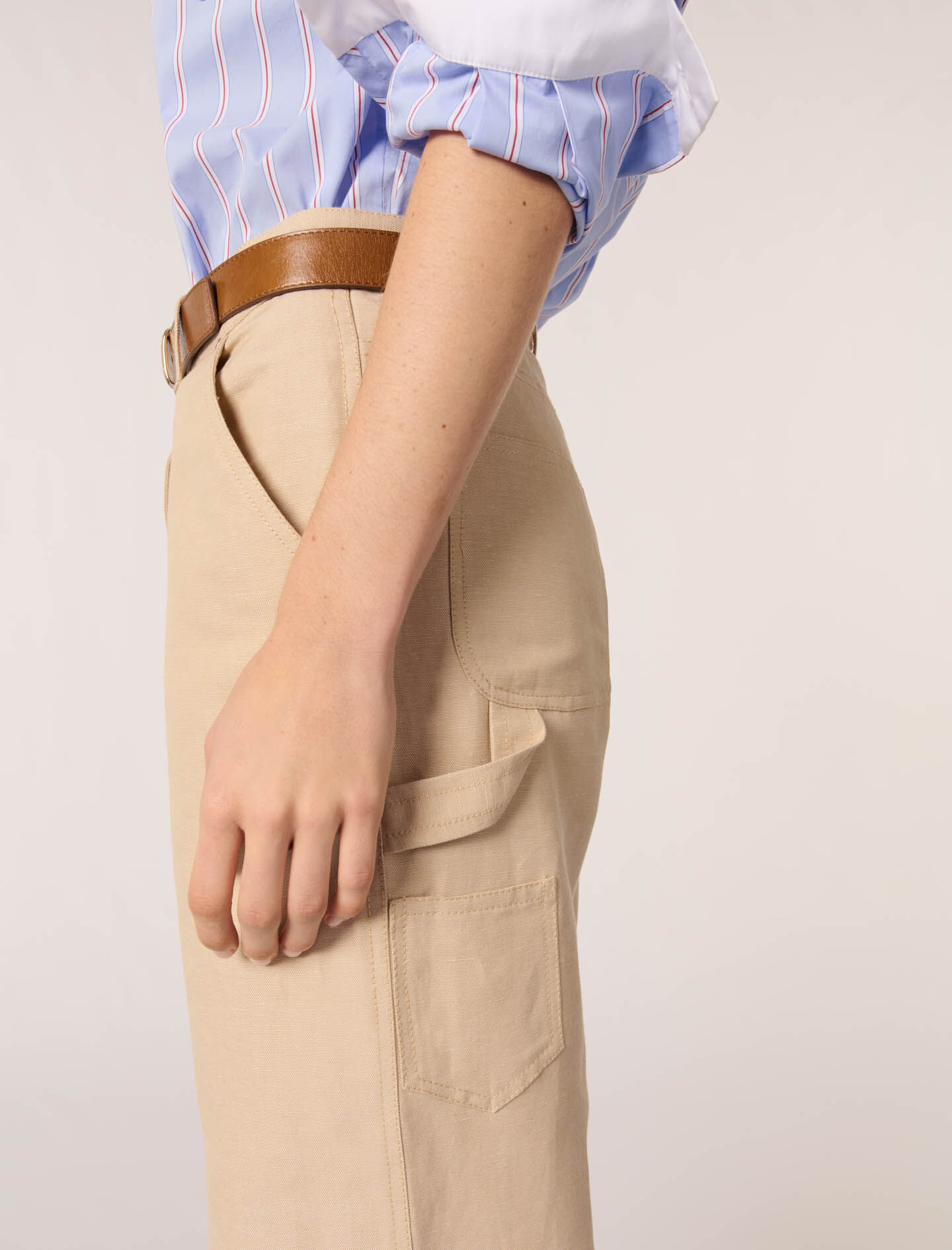 Linen and cotton suit trousers