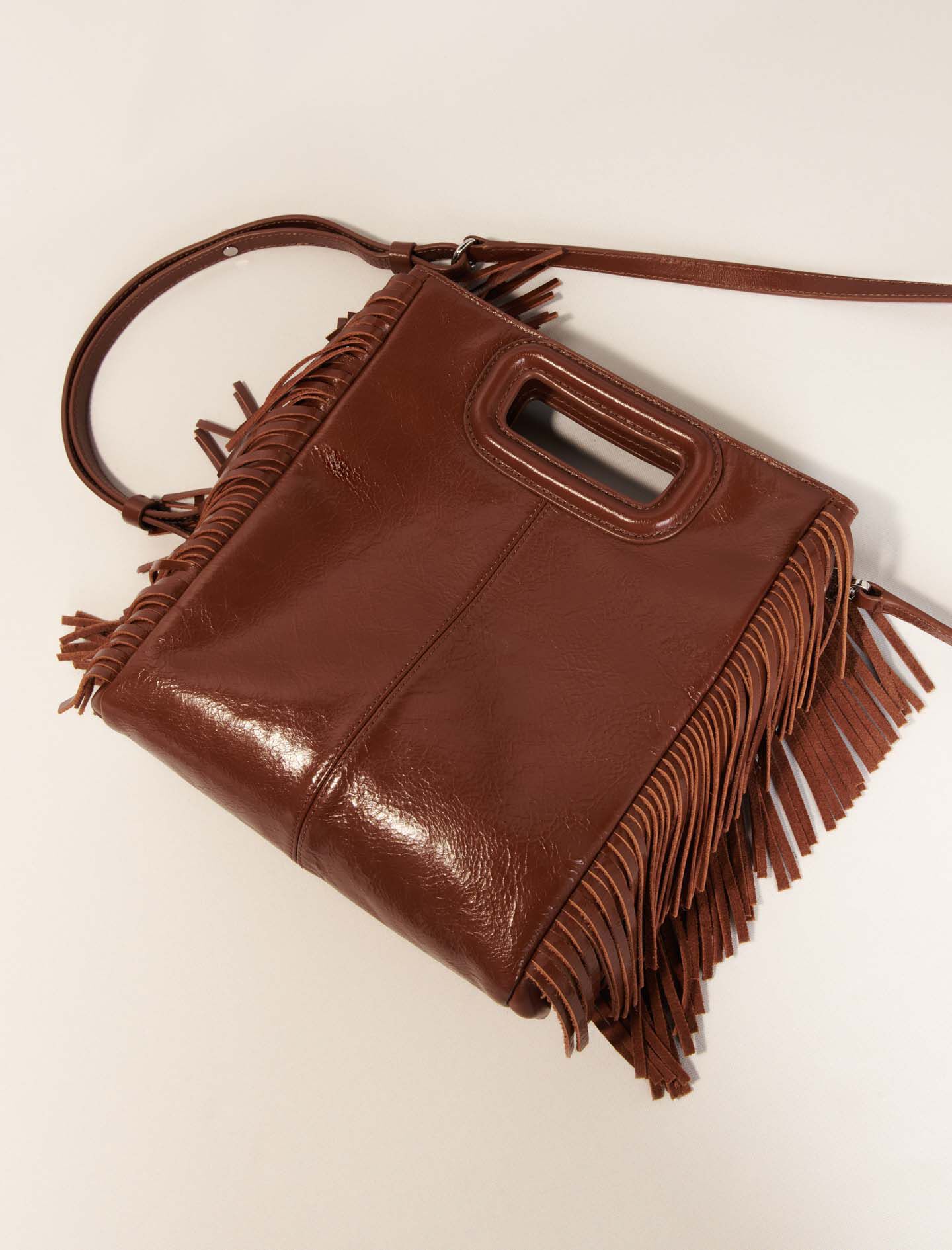 Crackled leather M bag