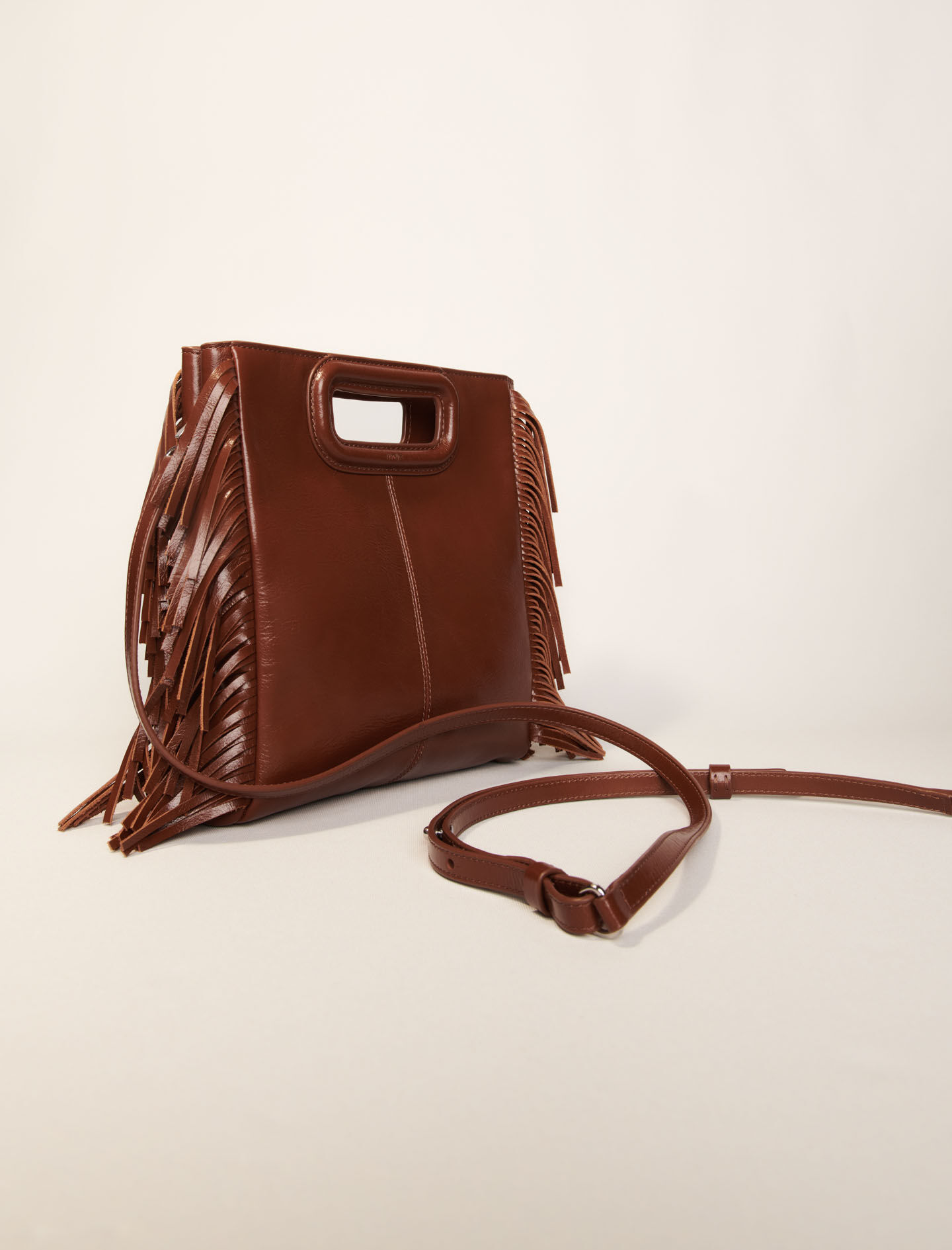 Crackled leather M bag