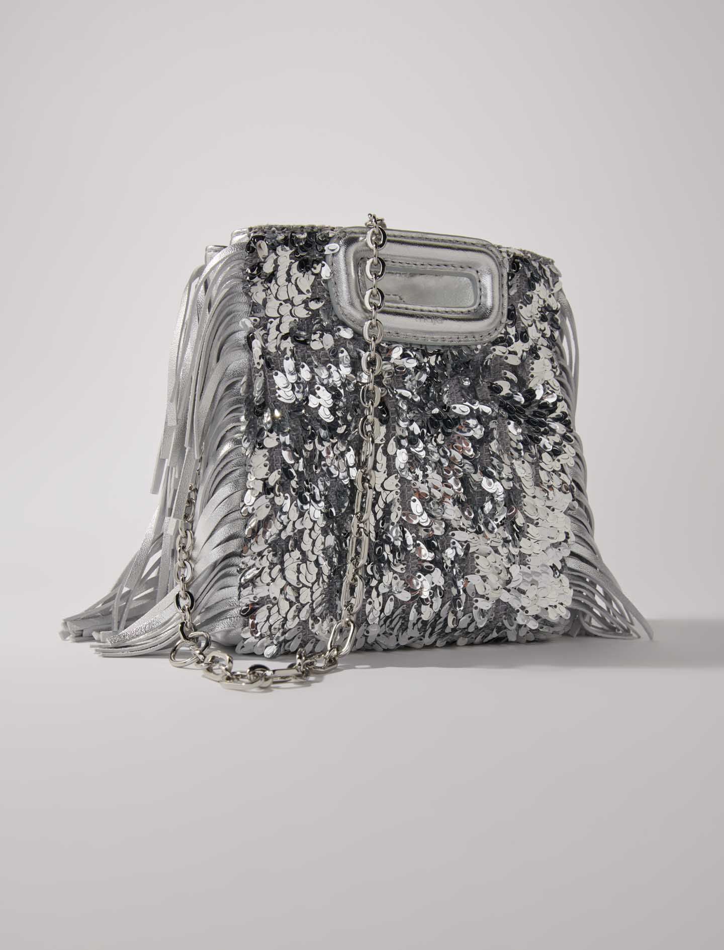 Leather bag with chain strap