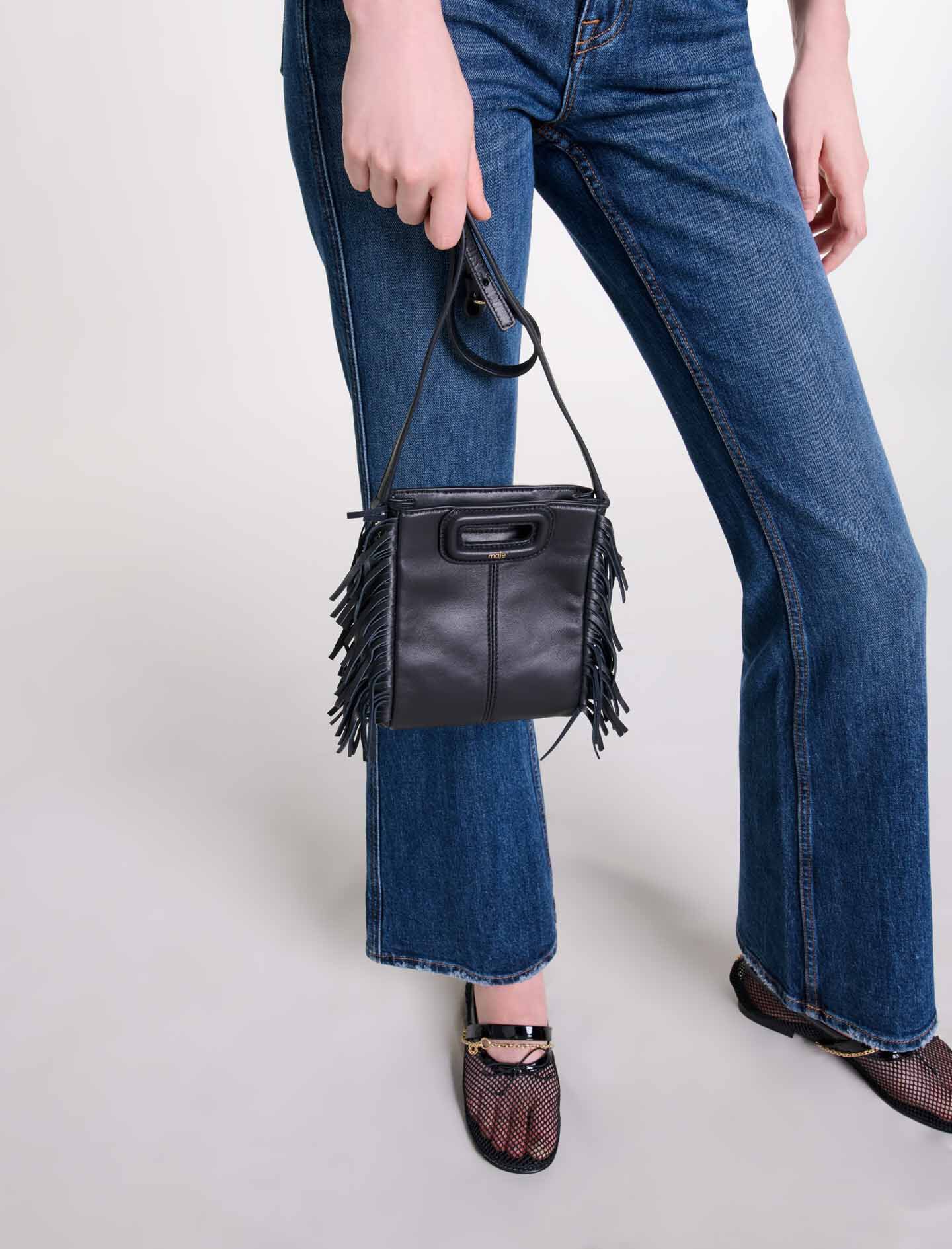 Leather bag with chain strap