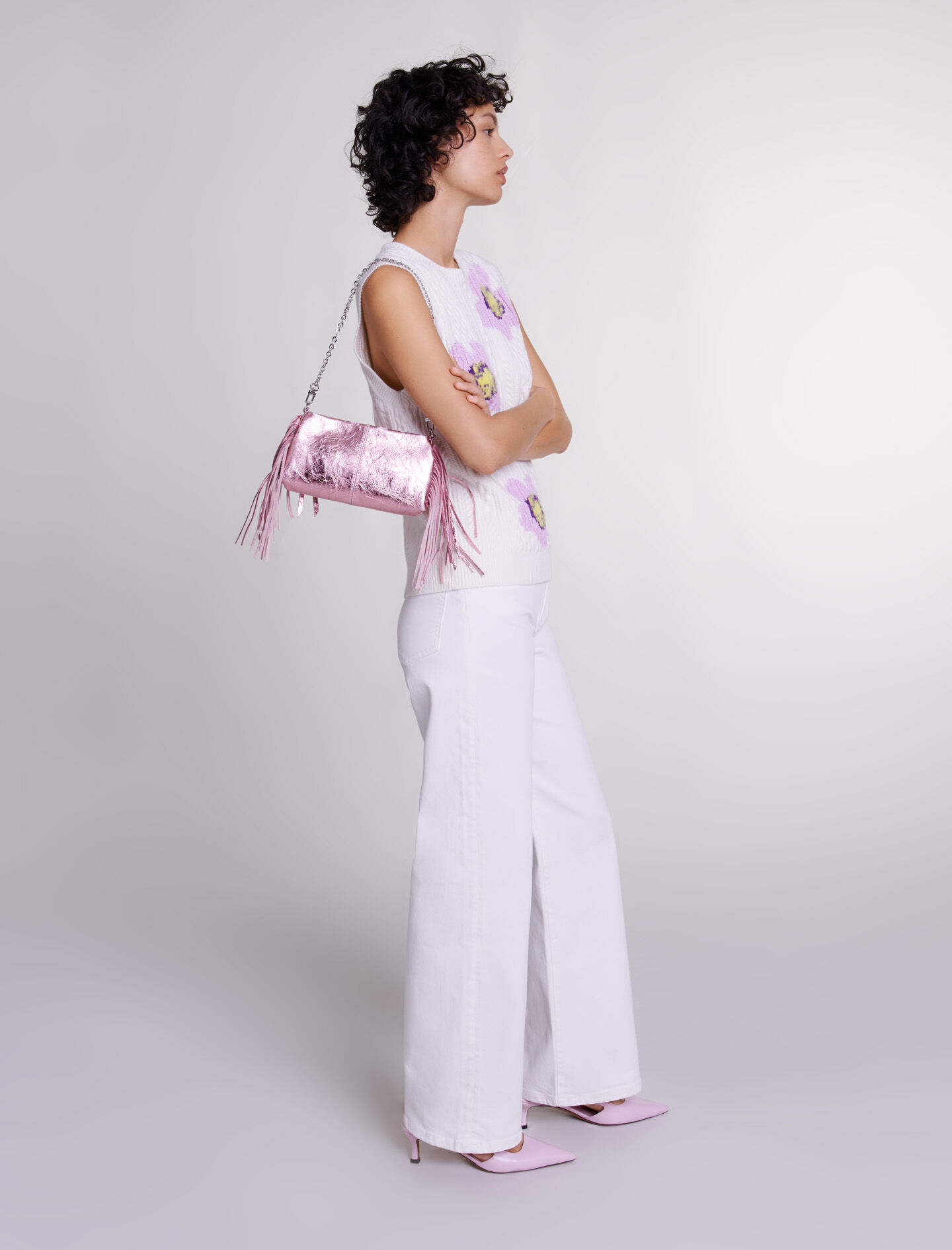 Miss M Pouch denim clutch bag