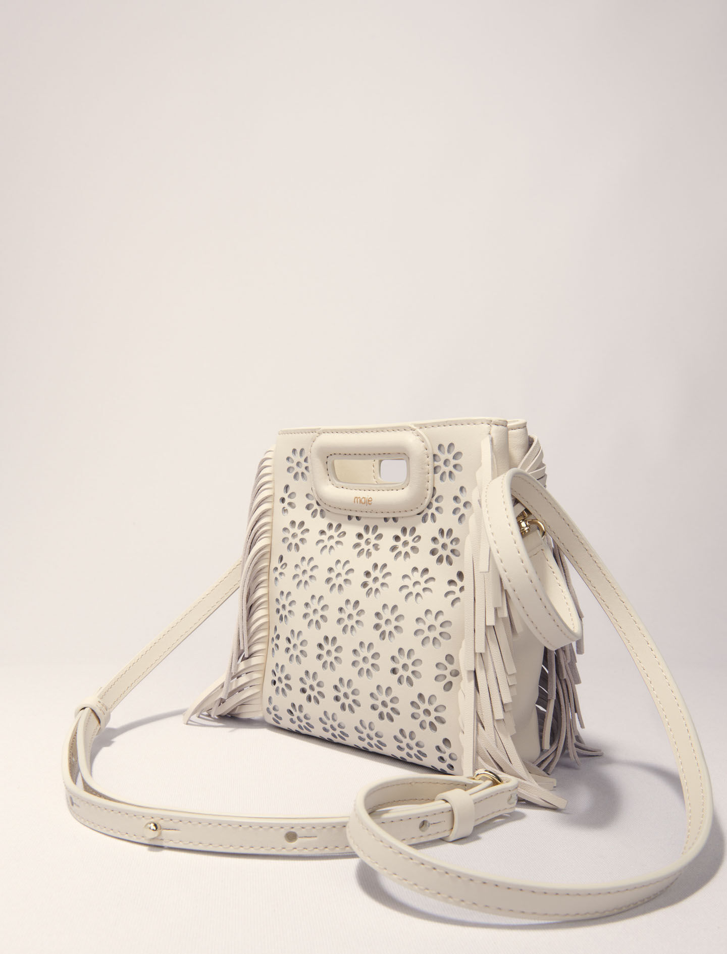 Perforated leather mini M bag