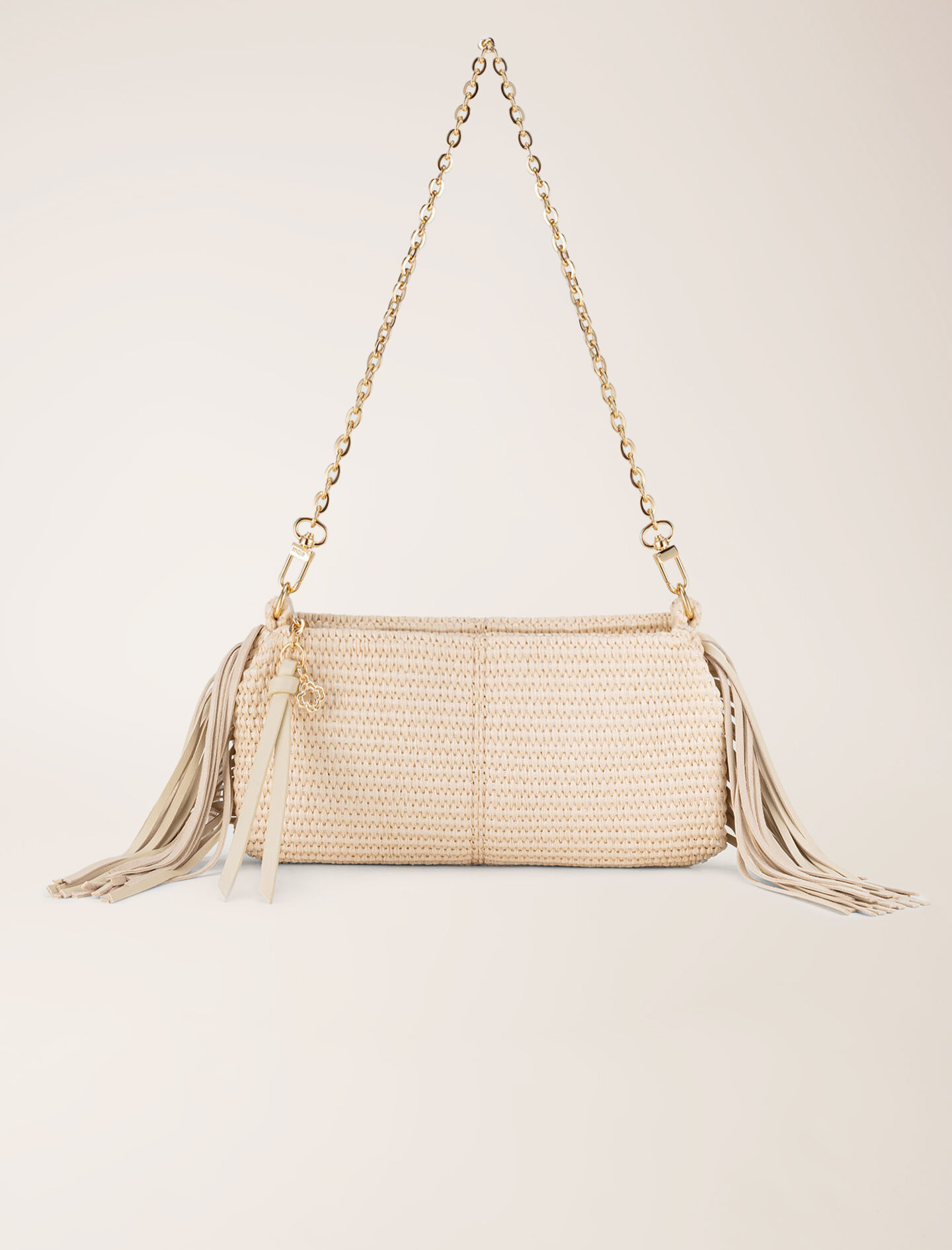 Miss M raffia-look clutch bag