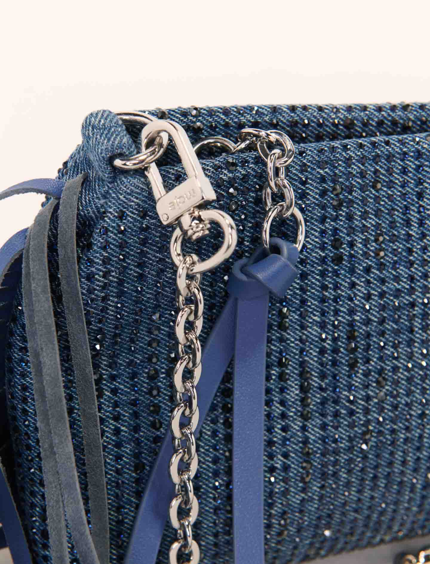 Miss M Pouch denim clutch bag