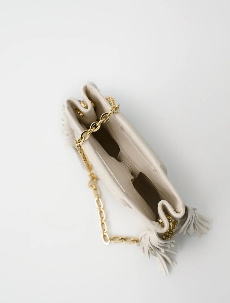 Mini embossed-leather M bag with chain