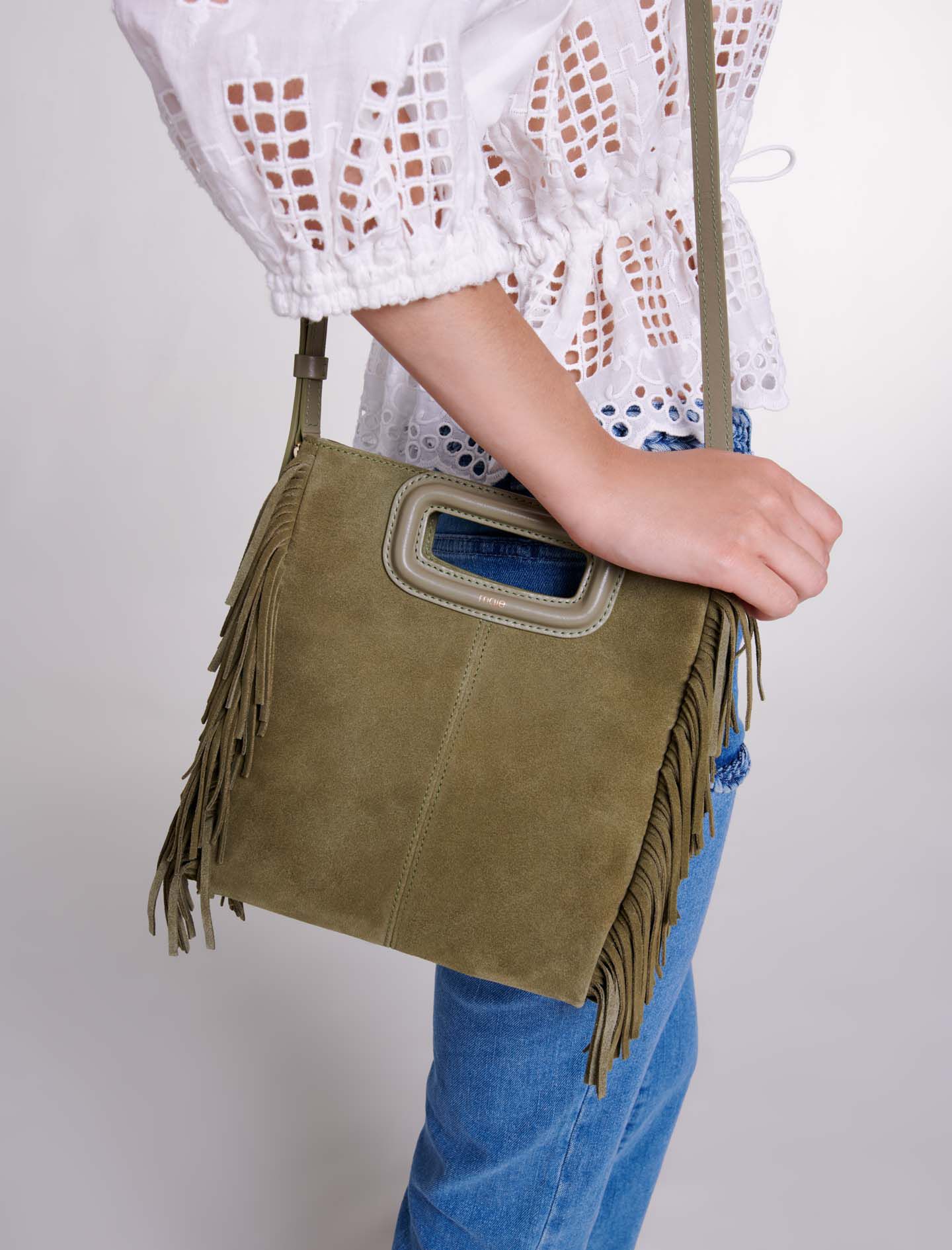 Crackled leather M bag