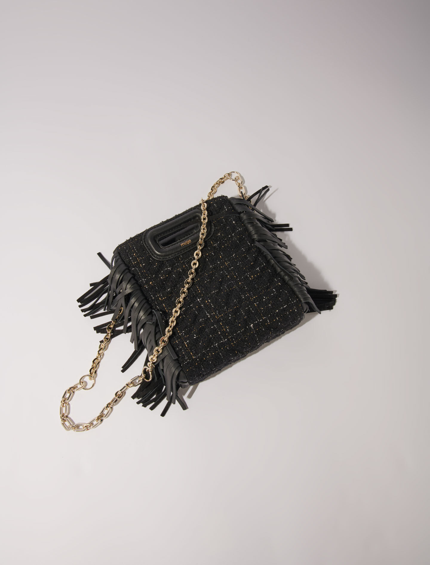 Quilted tweed mini M bag