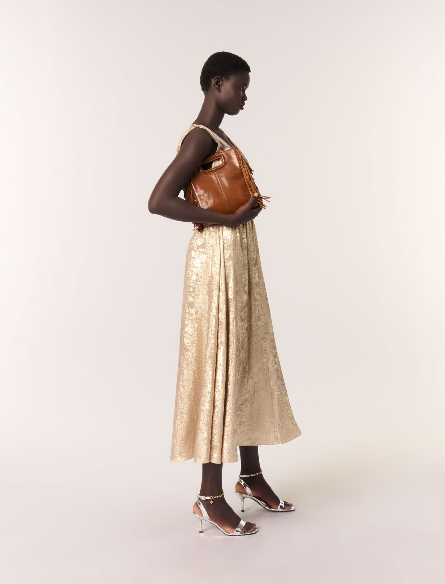 Crackled leather M bag