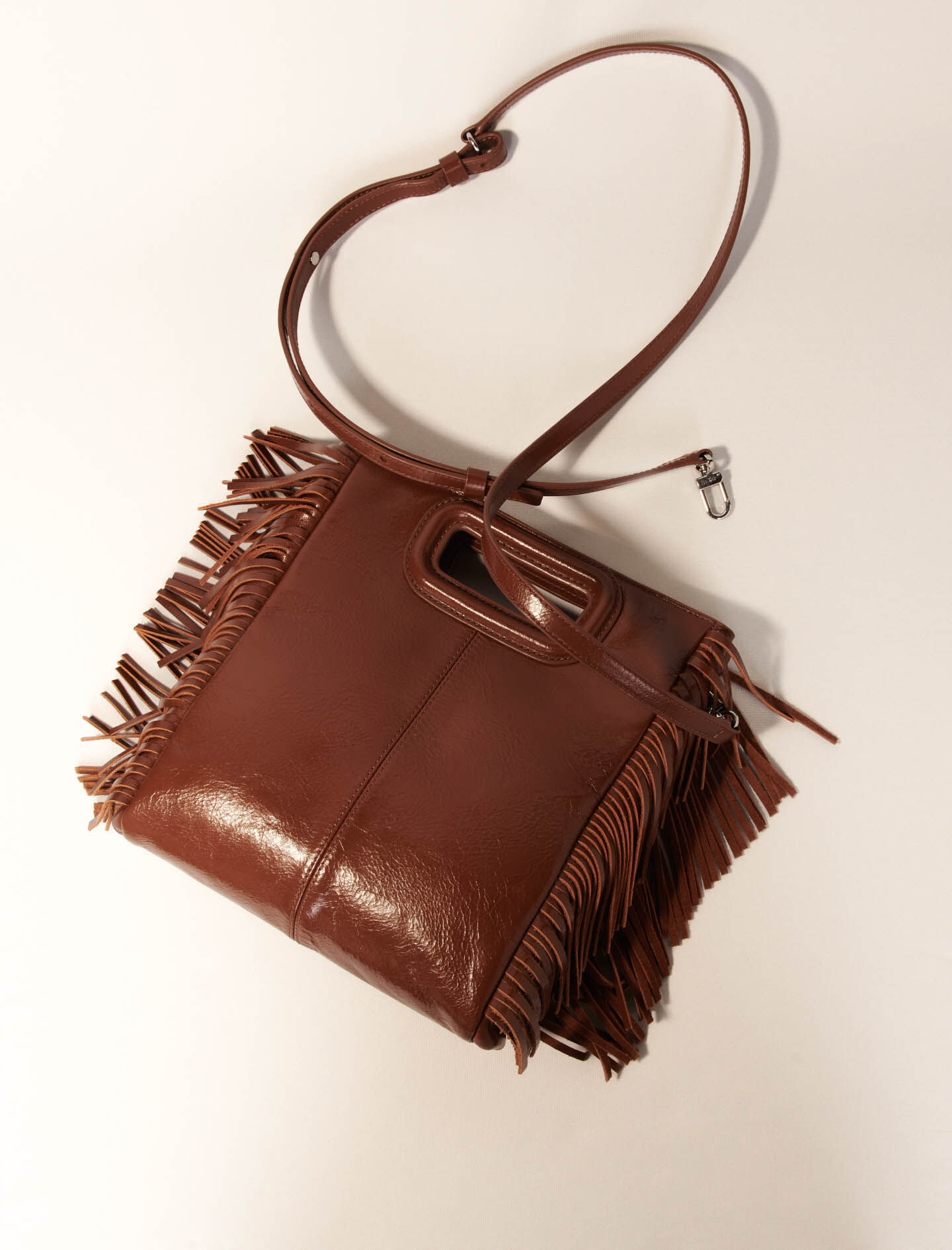 Crackled leather M bag