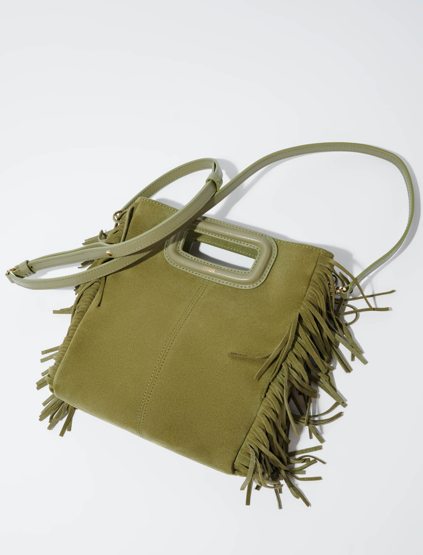 Crackled leather M bag