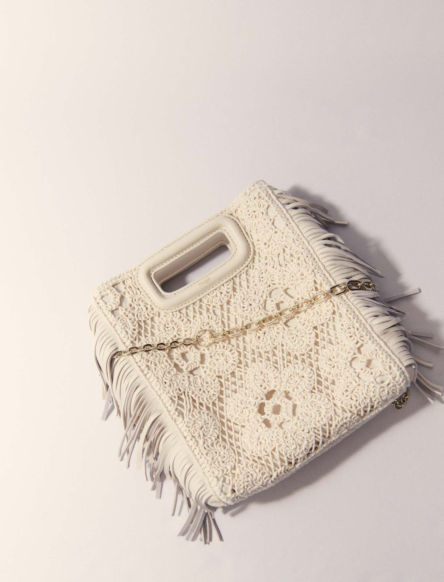Crochet-knit M bag