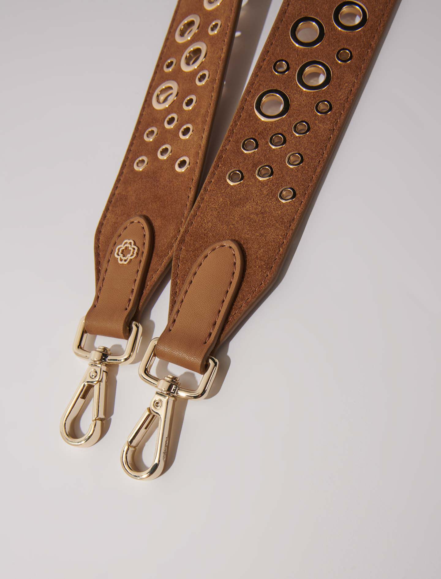 Suede shoulder strap with studs