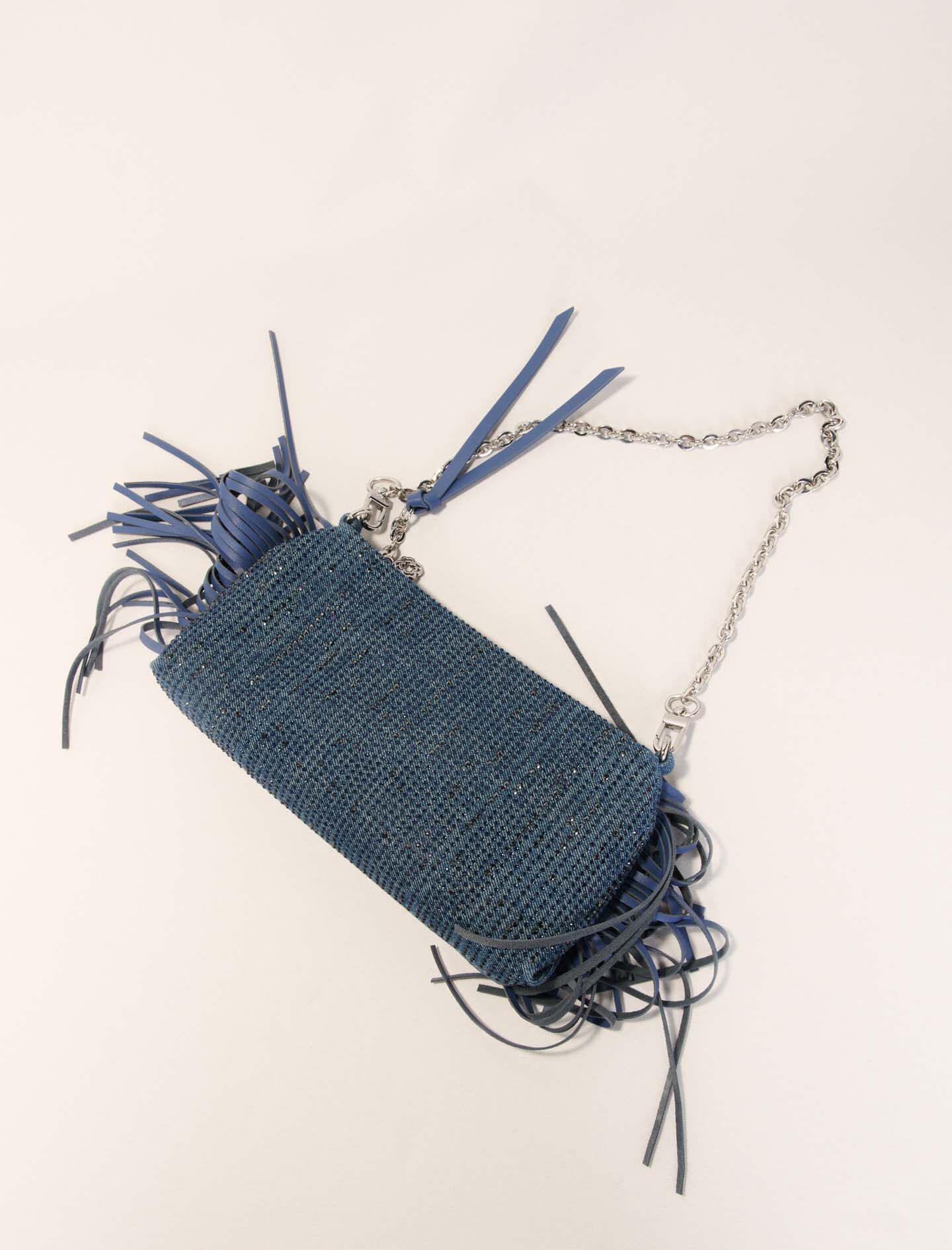 Miss M Pouch denim clutch bag