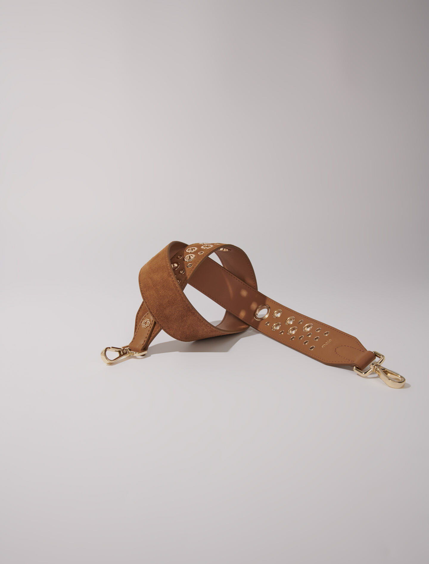 Suede shoulder strap with studs