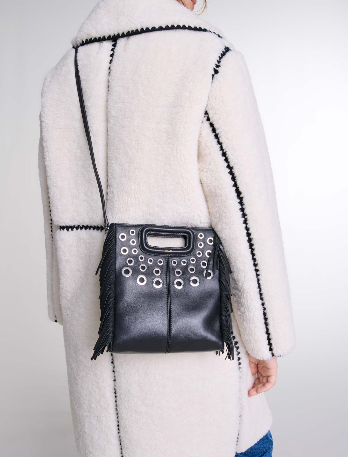 Crackled leather M bag