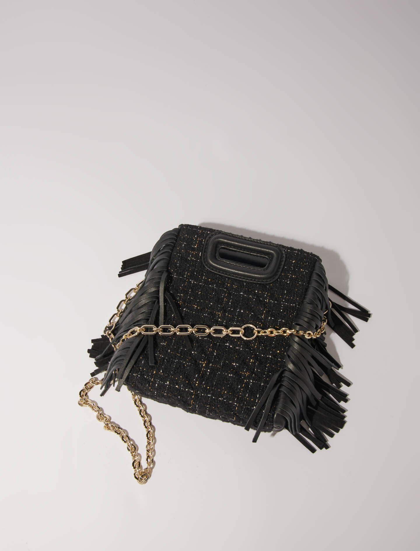 Quilted tweed mini M bag