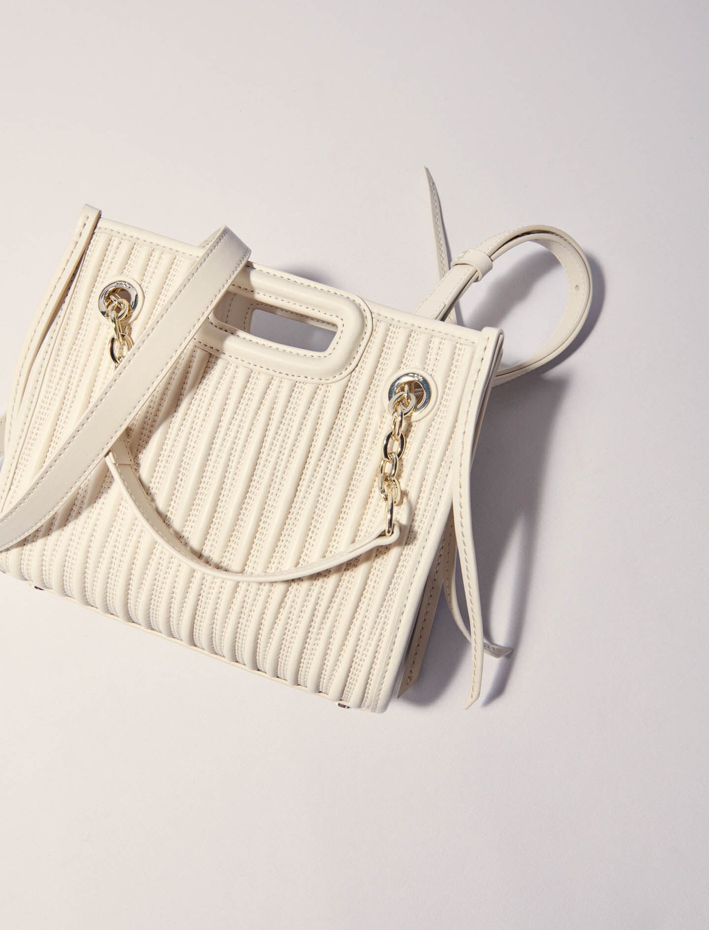 Mini quilted leather tote bag