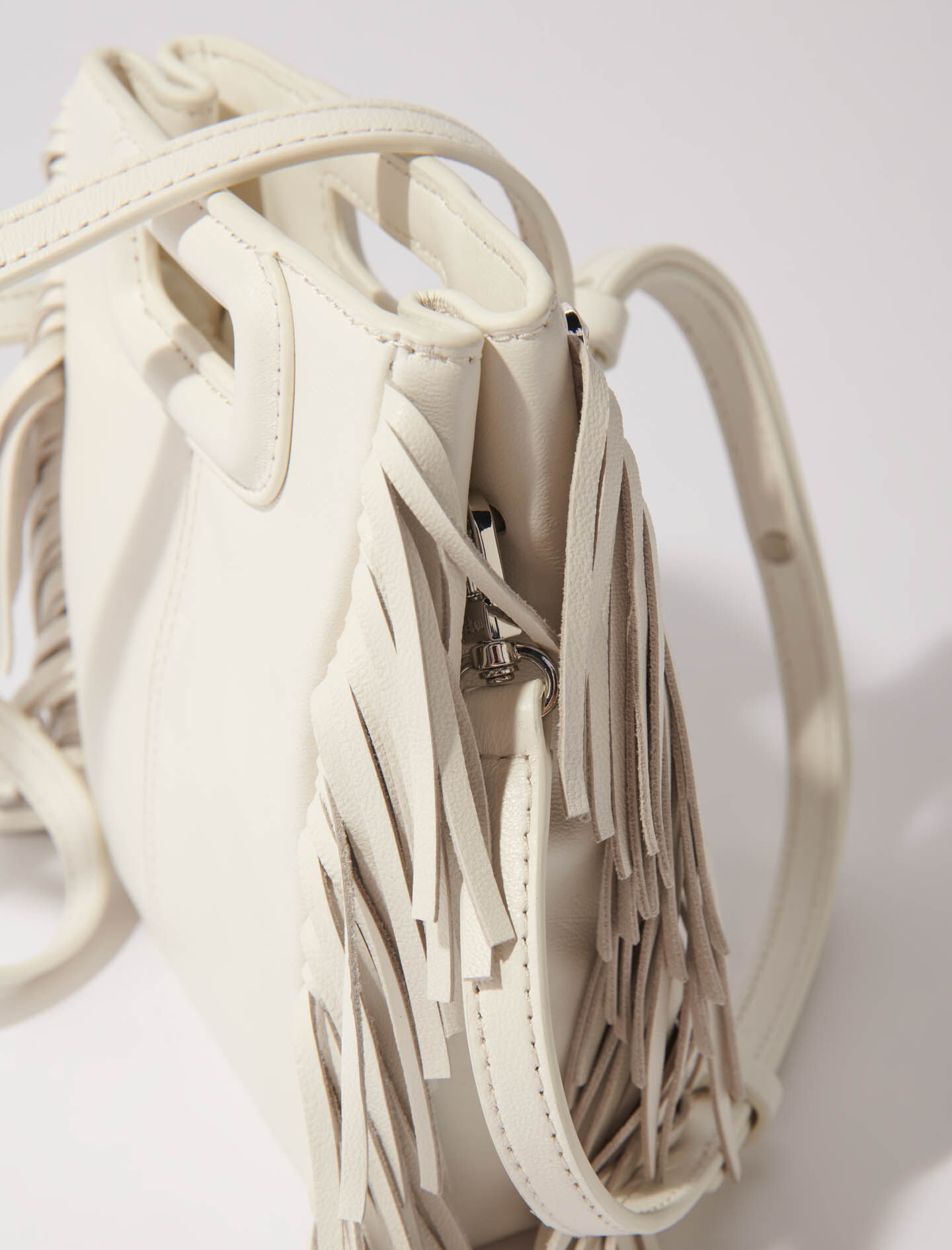 Mini embossed-leather M bag with chain