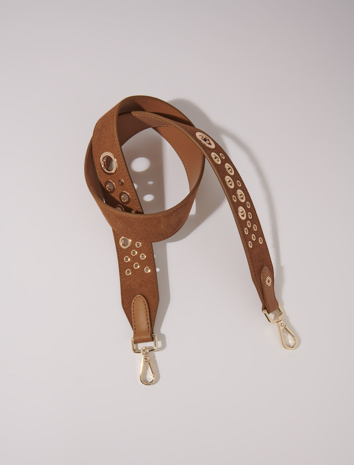 Suede shoulder strap with studs