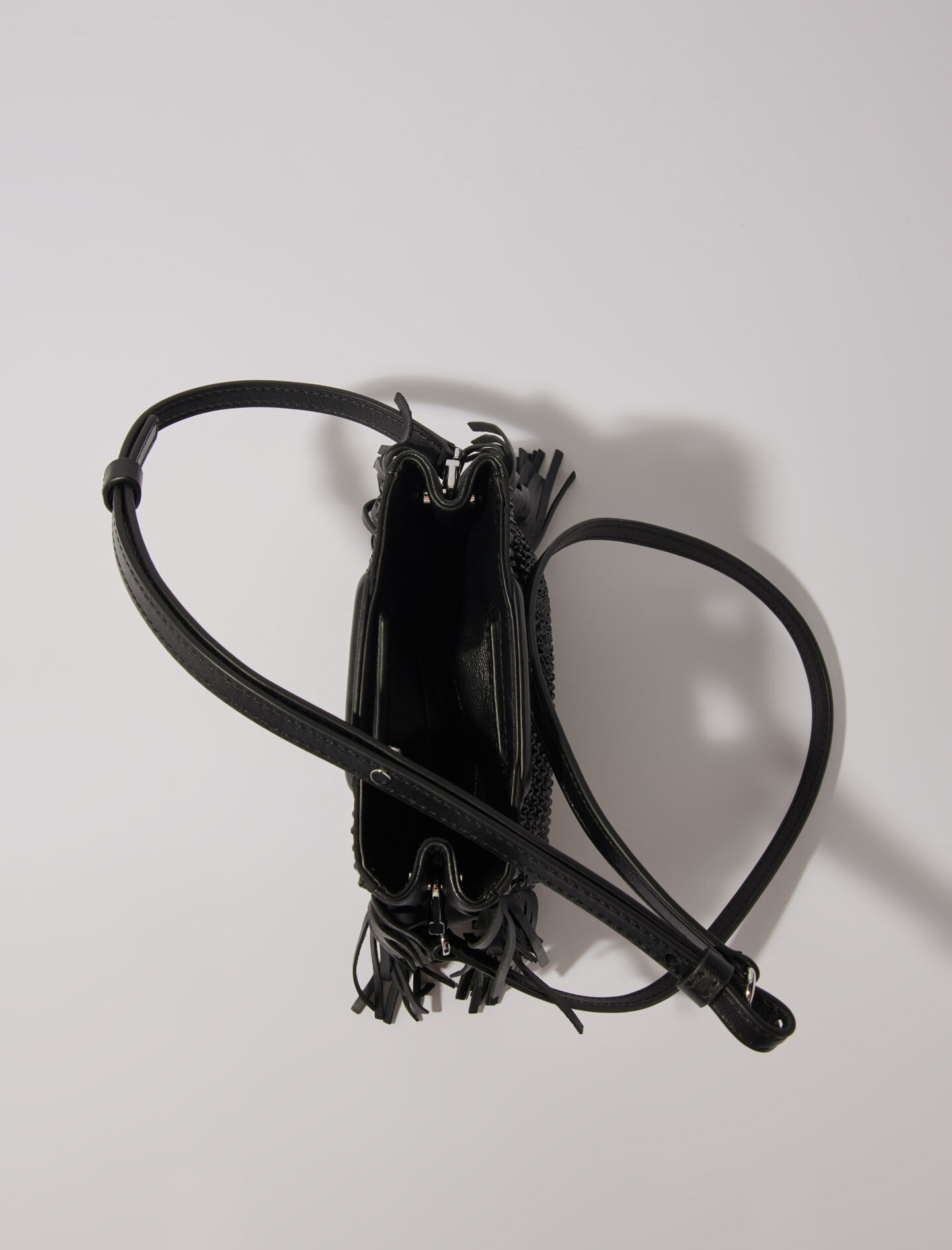 Mini embossed-leather M bag with chain