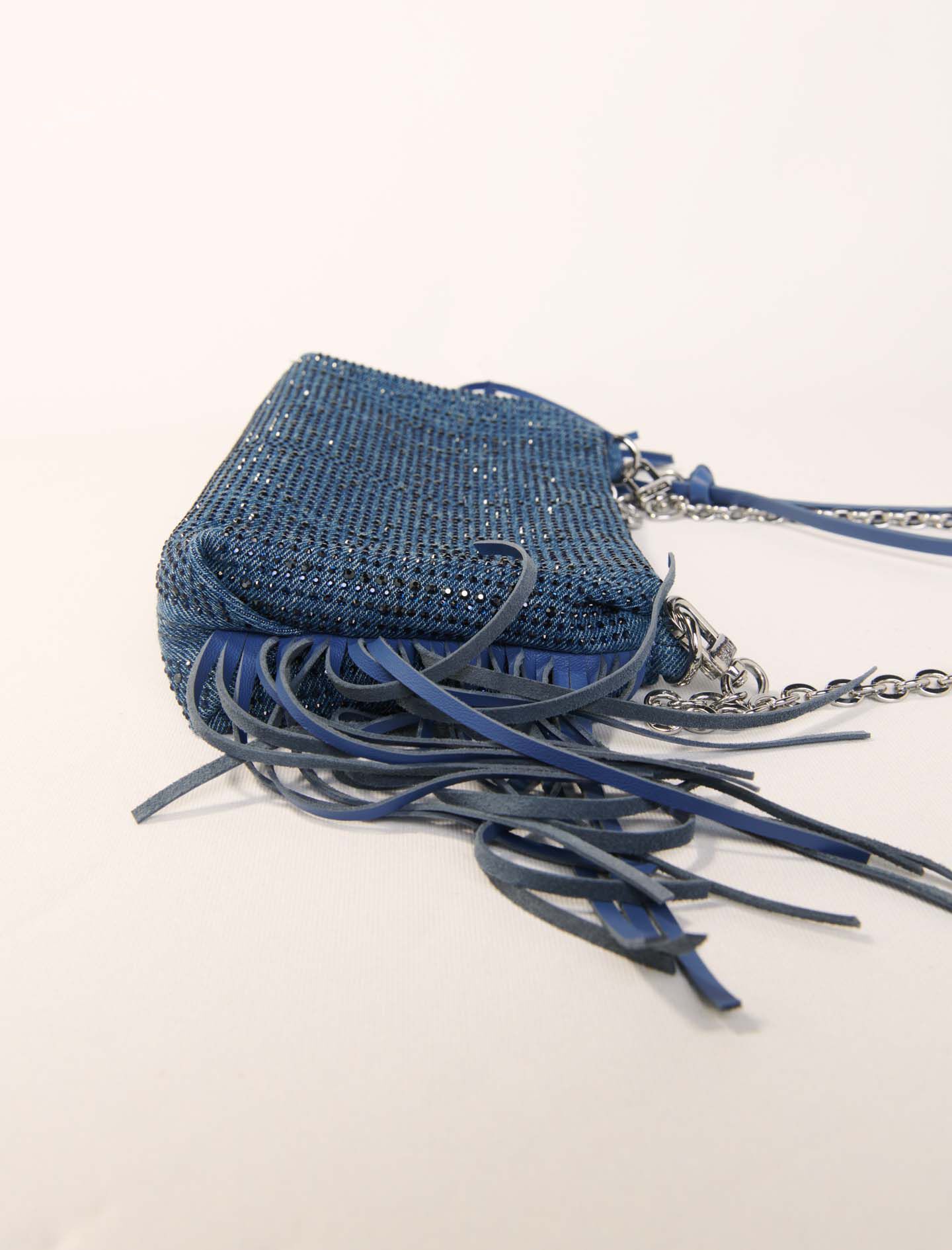Miss M Pouch denim clutch bag