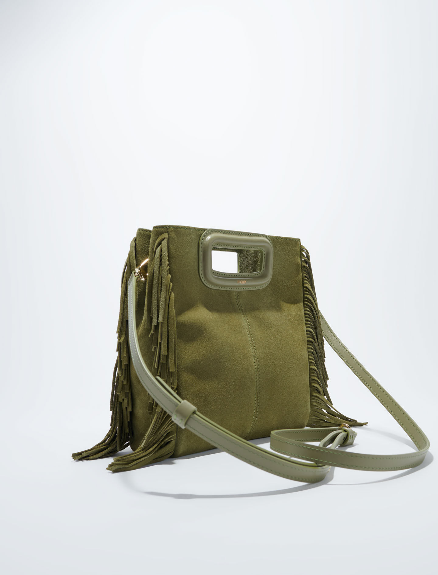 Crackled leather M bag