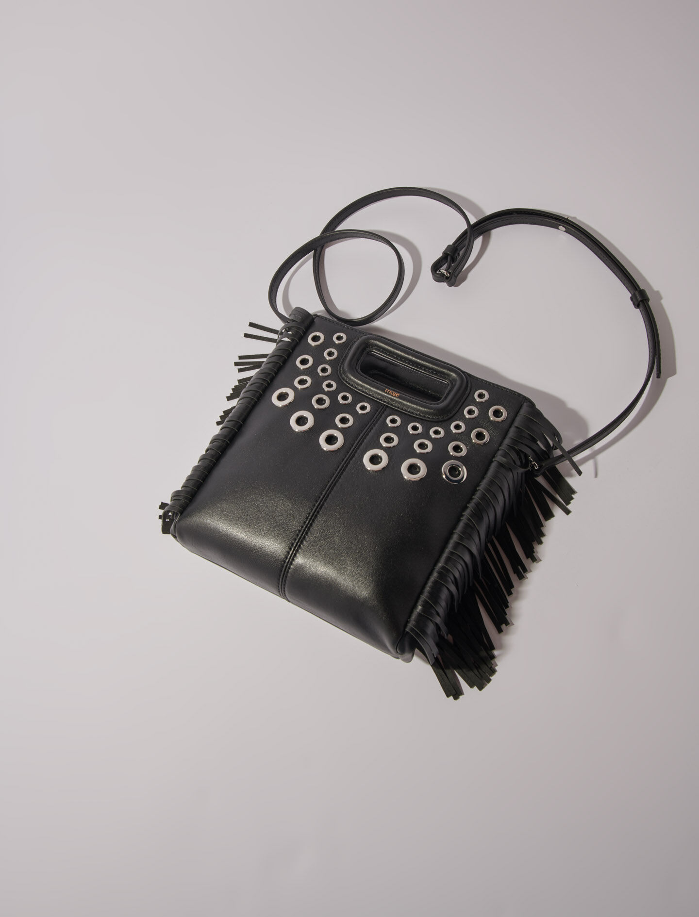 Crackled leather M bag