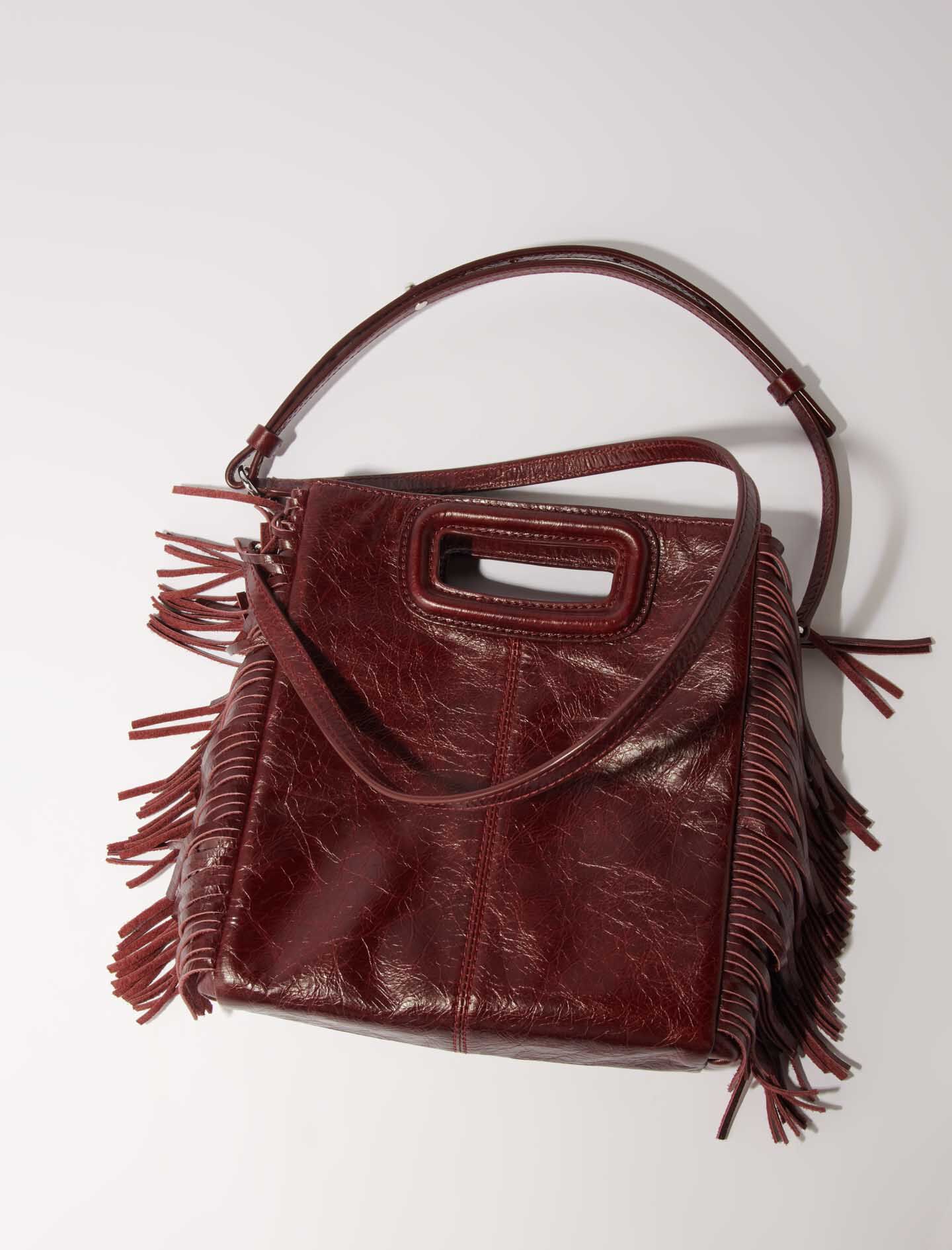 Crackled leather M bag