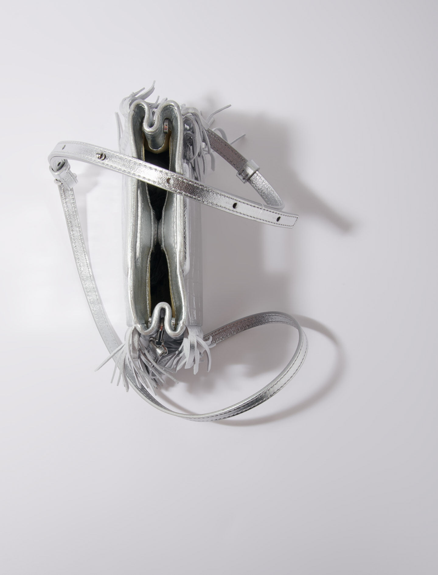 Mini embossed-leather M bag with chain