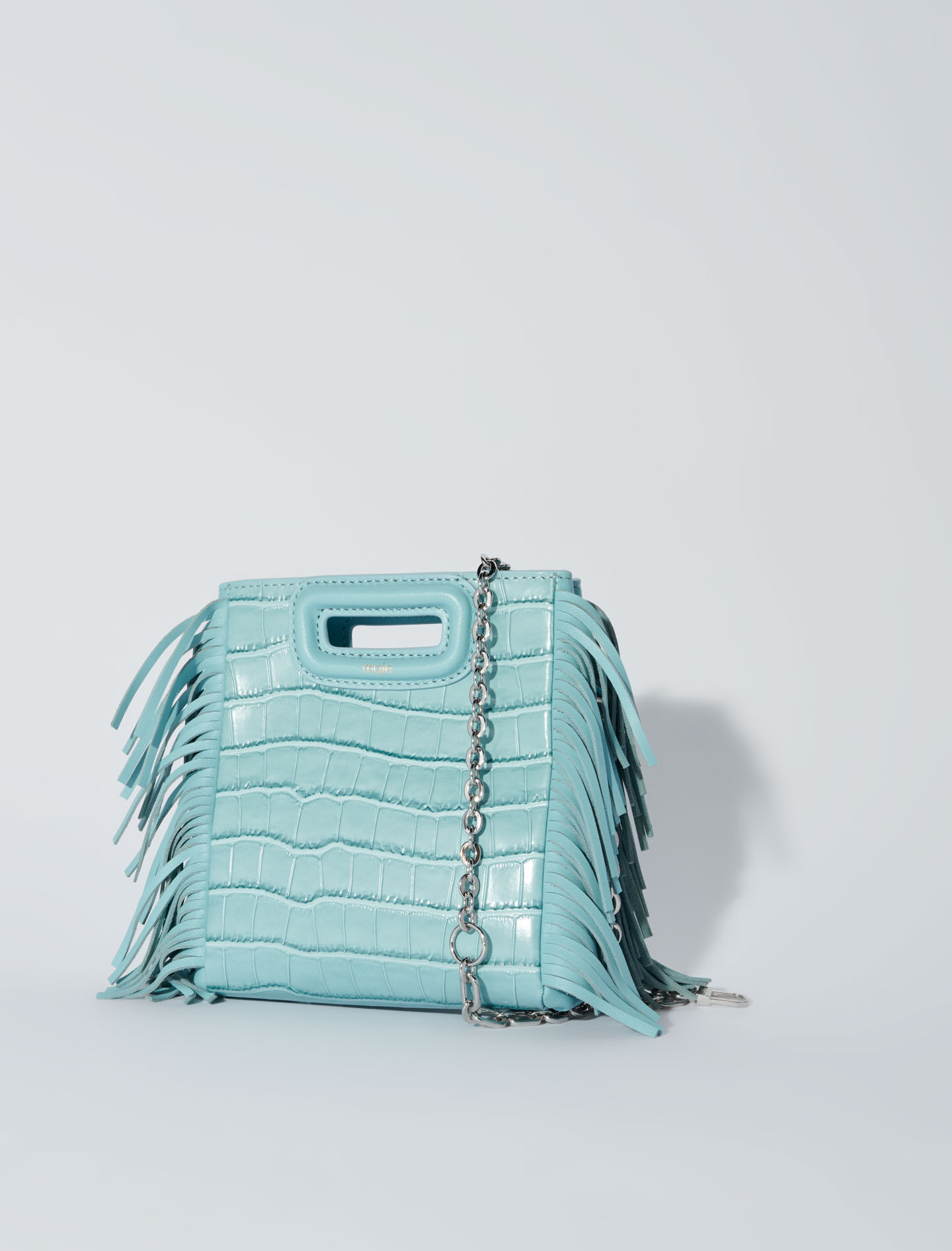 Leather bag with chain strap