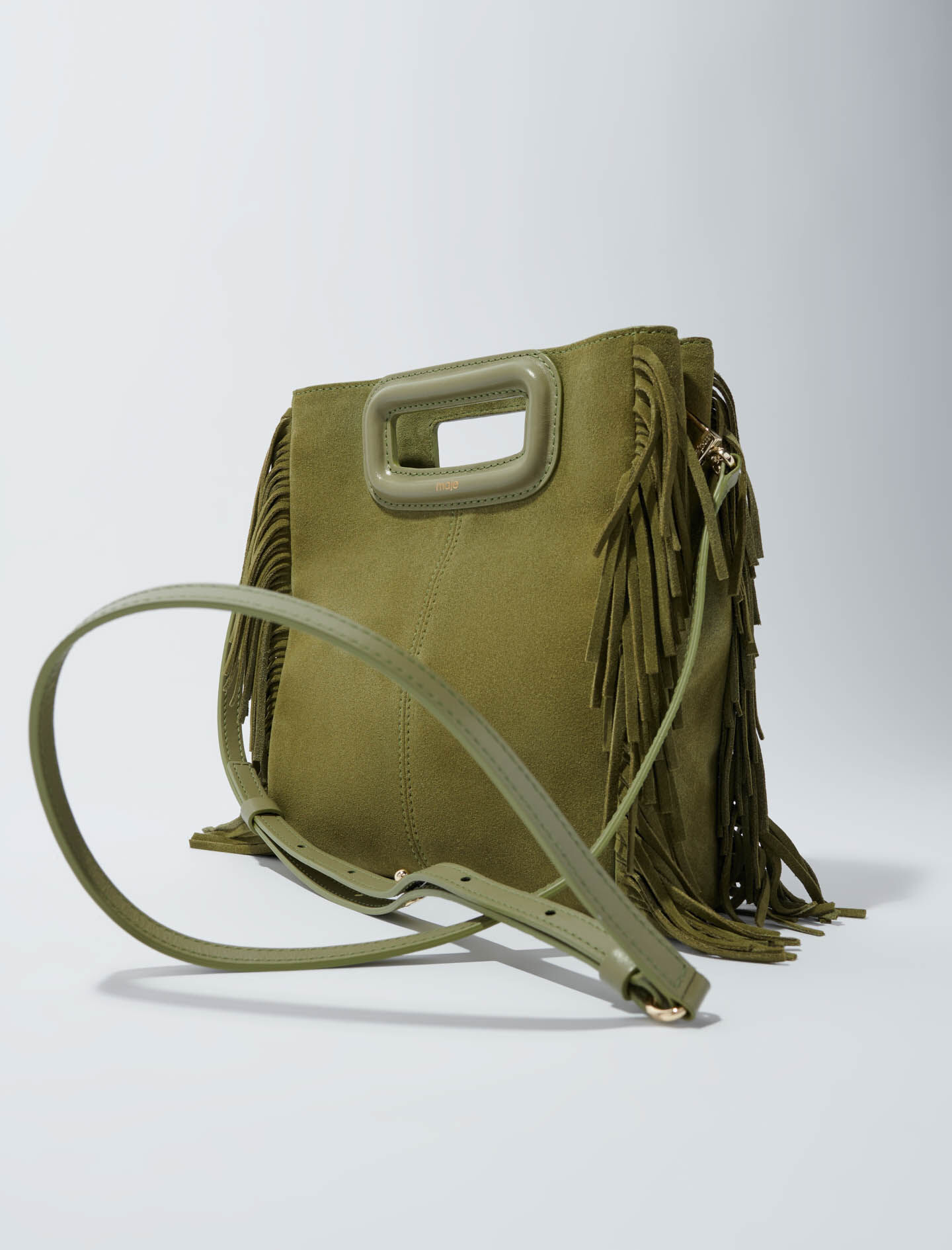 Crackled leather M bag