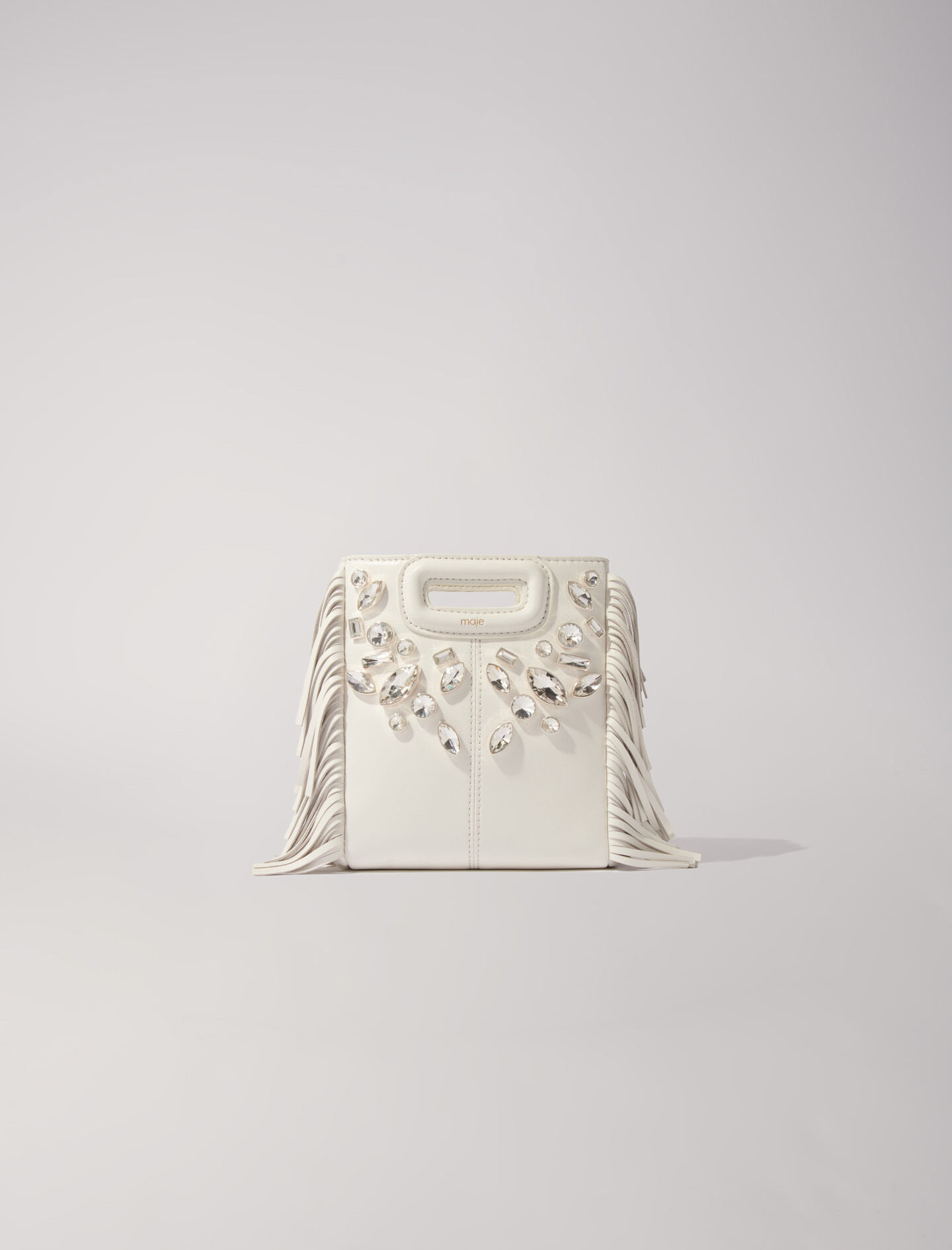 Mini embossed-leather M bag with chain