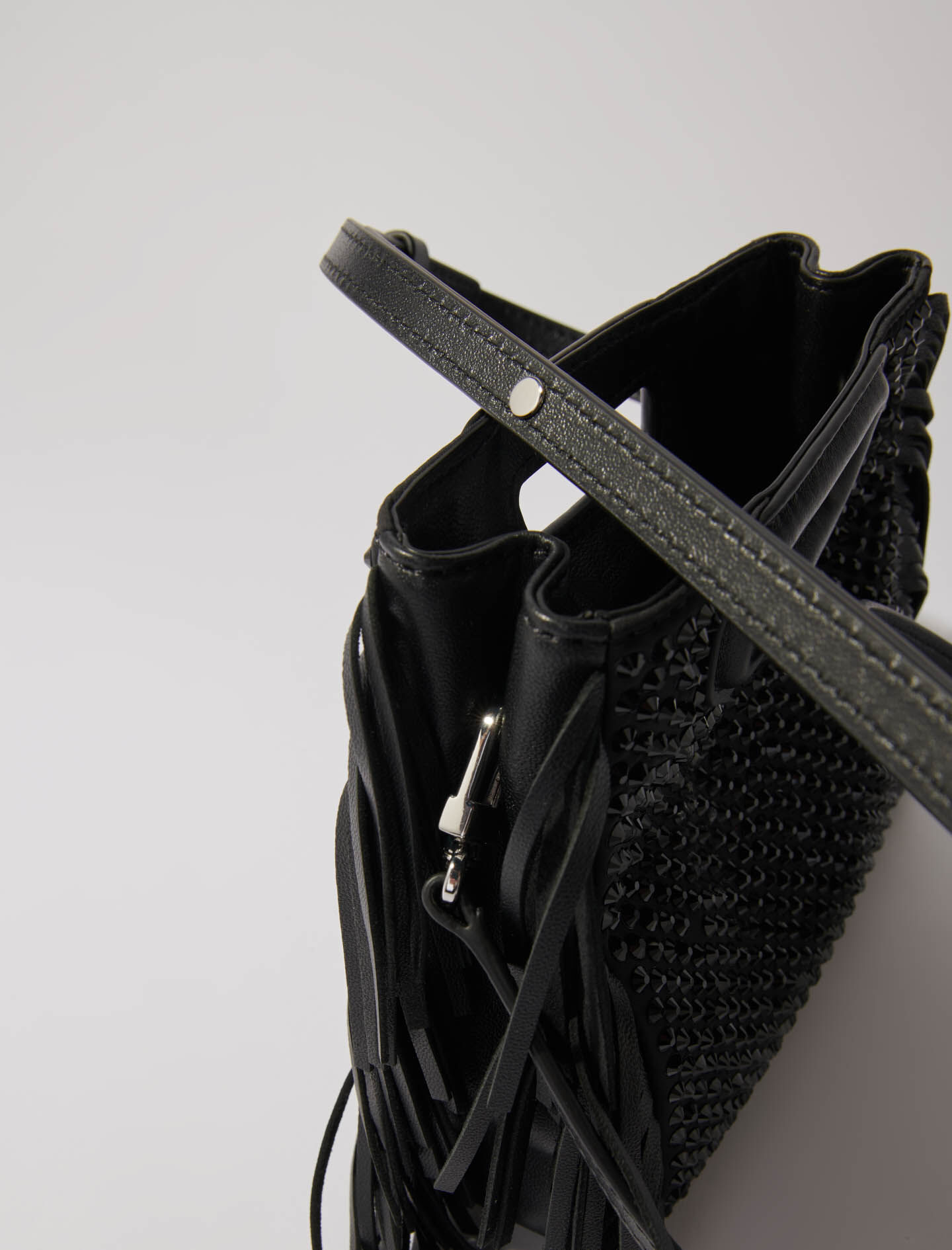 Mini embossed-leather M bag with chain