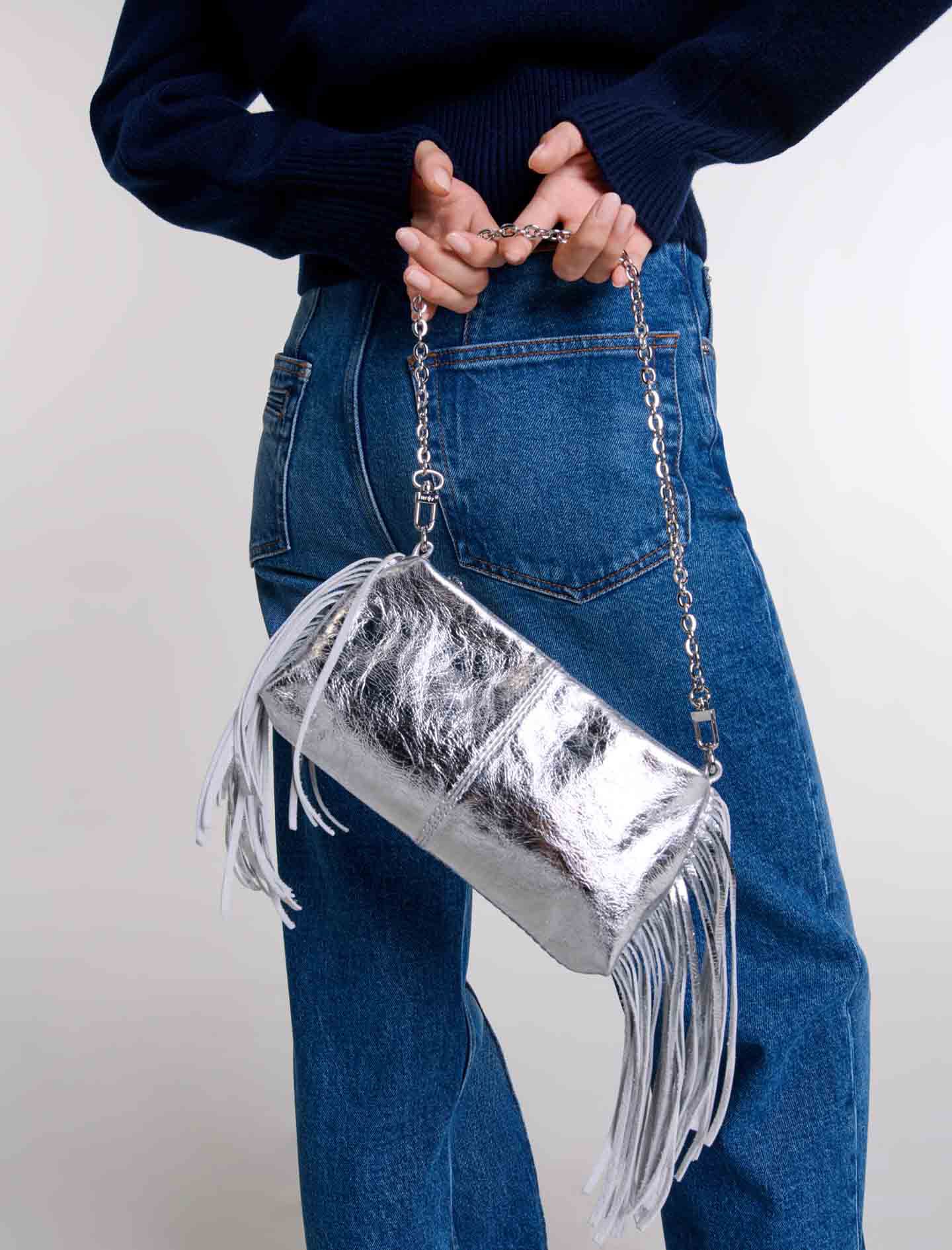 Miss M leather clutch bag