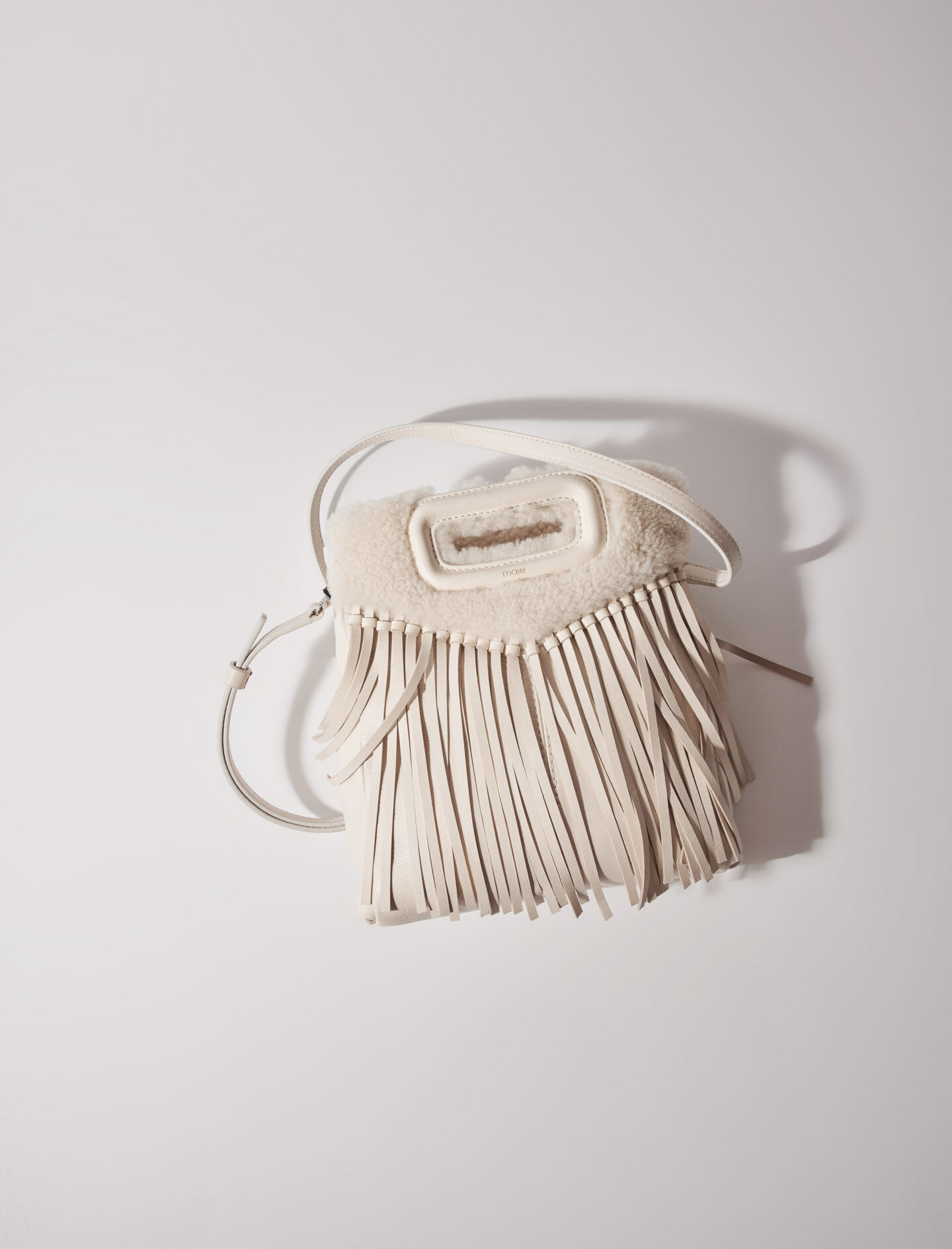 Crackled leather M bag