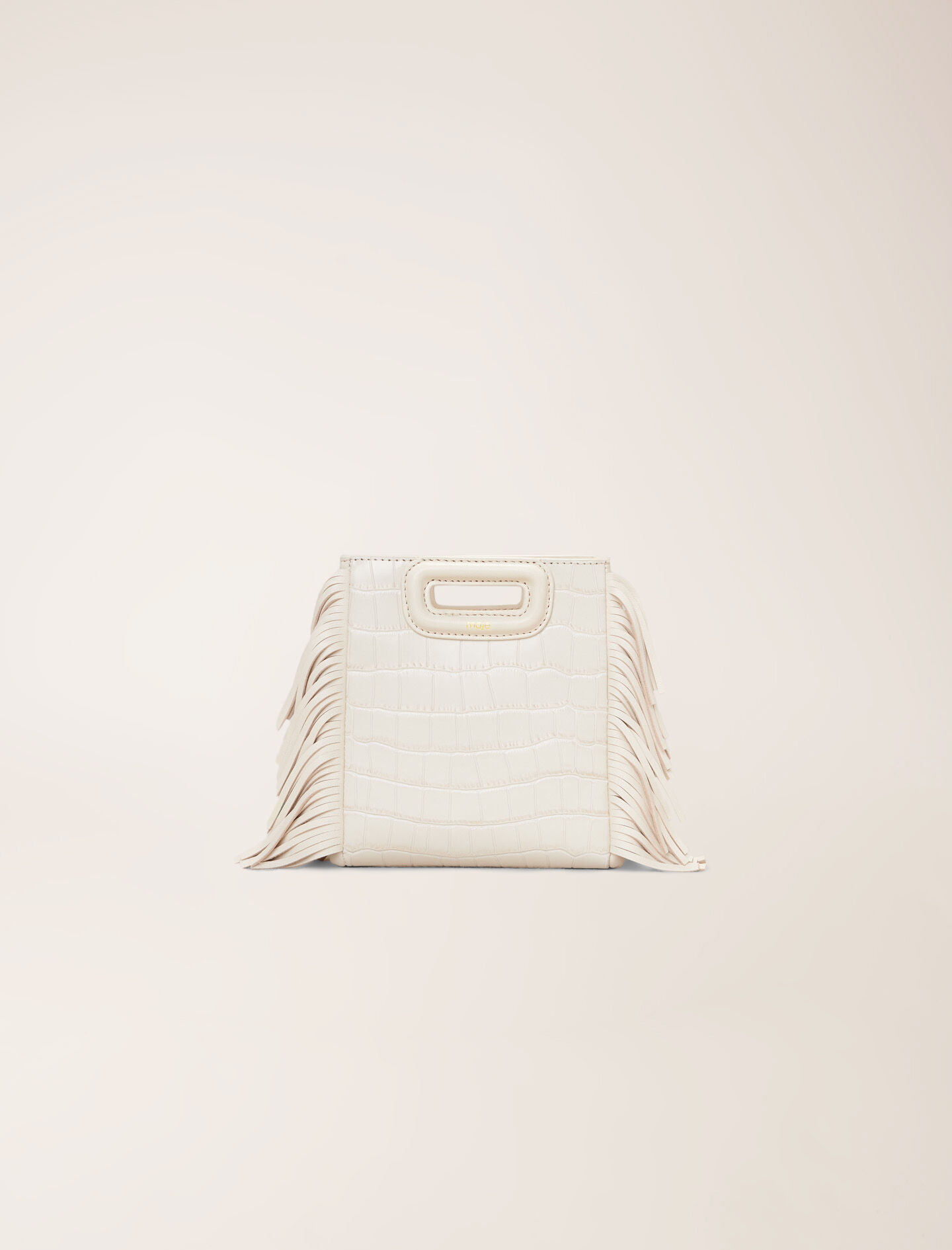 Mini embossed-leather M bag with chain