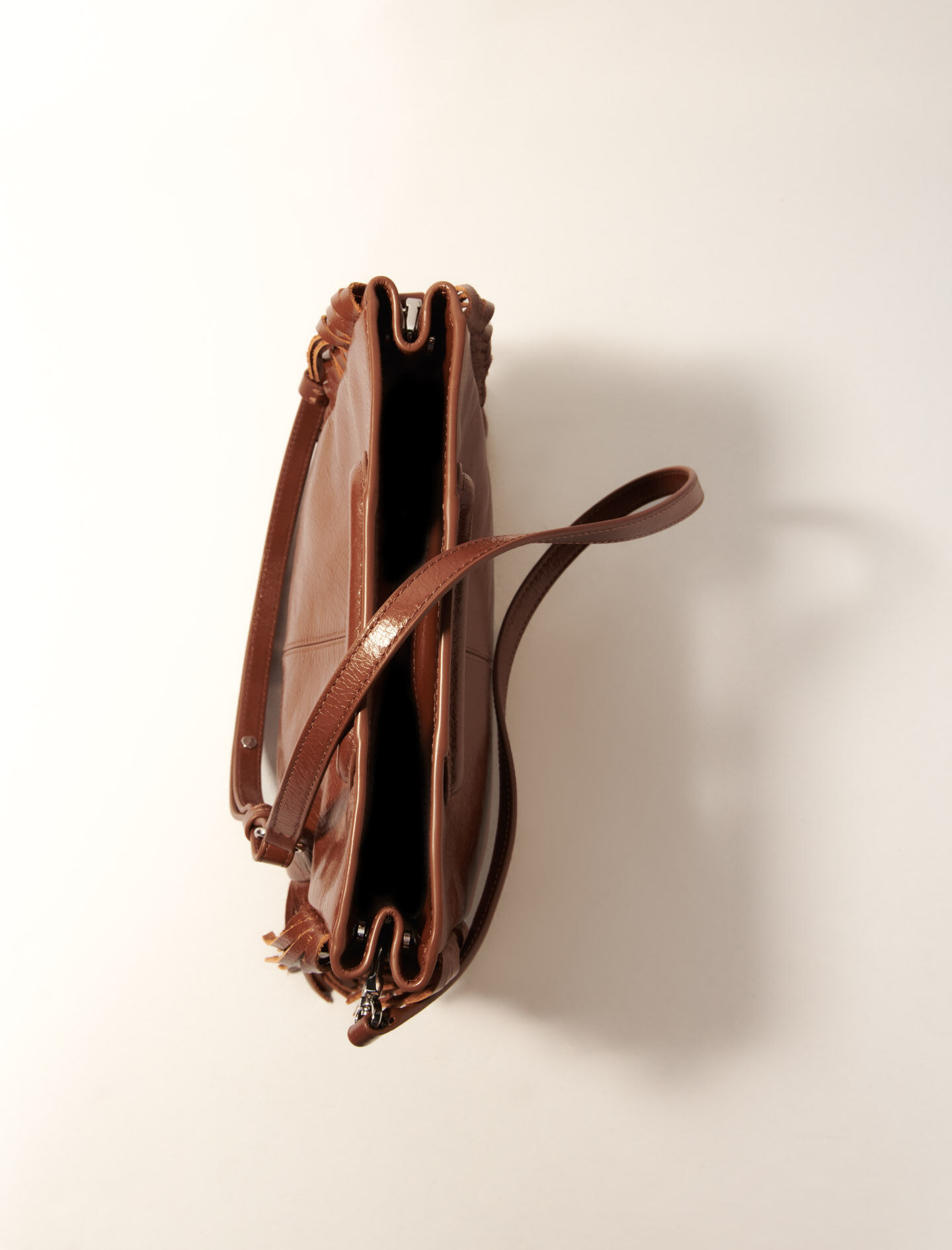 Crackled leather M bag