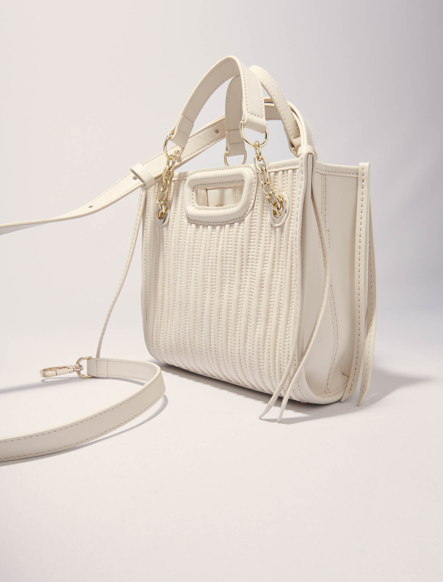 Mini quilted leather tote bag