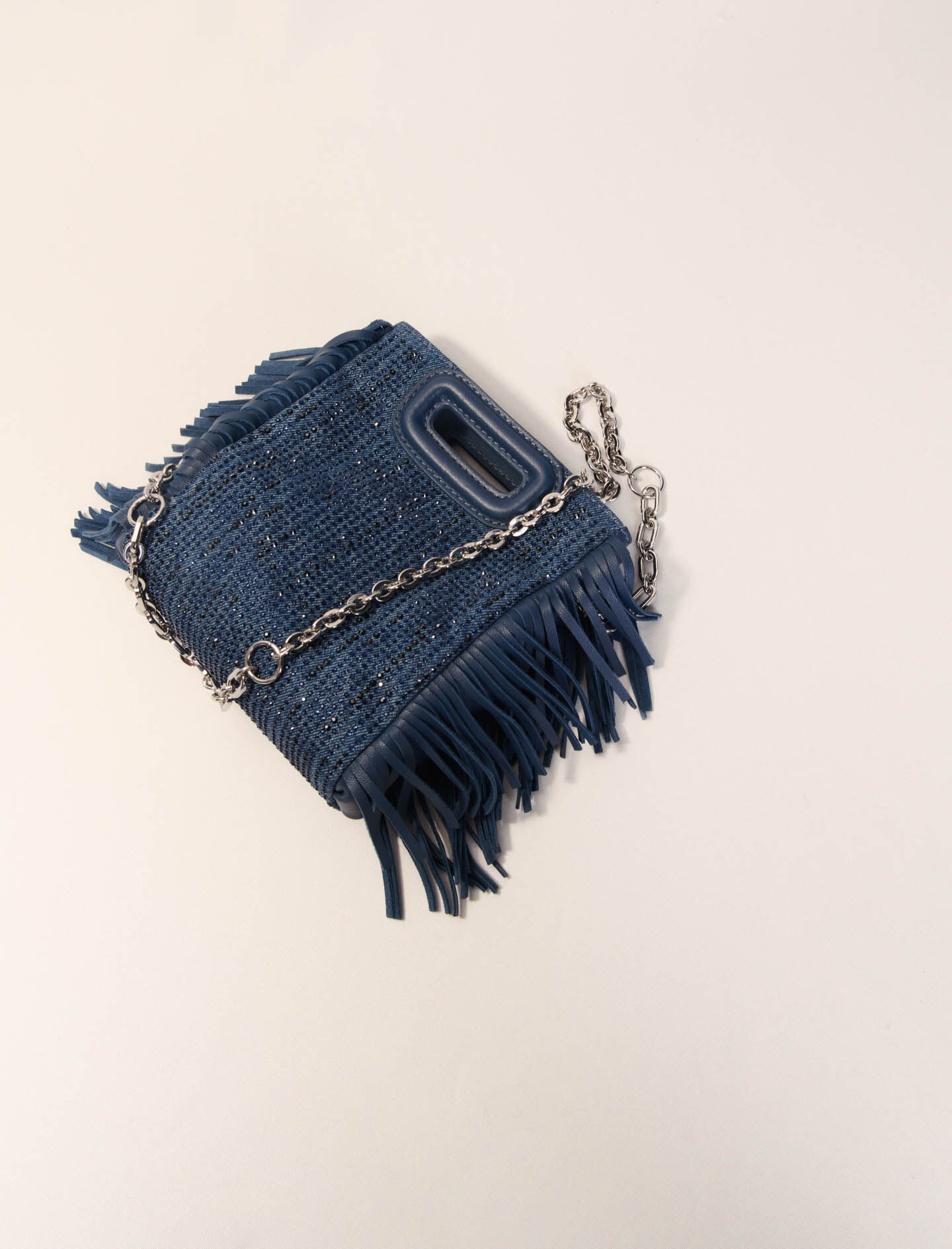 Leather bag with chain strap