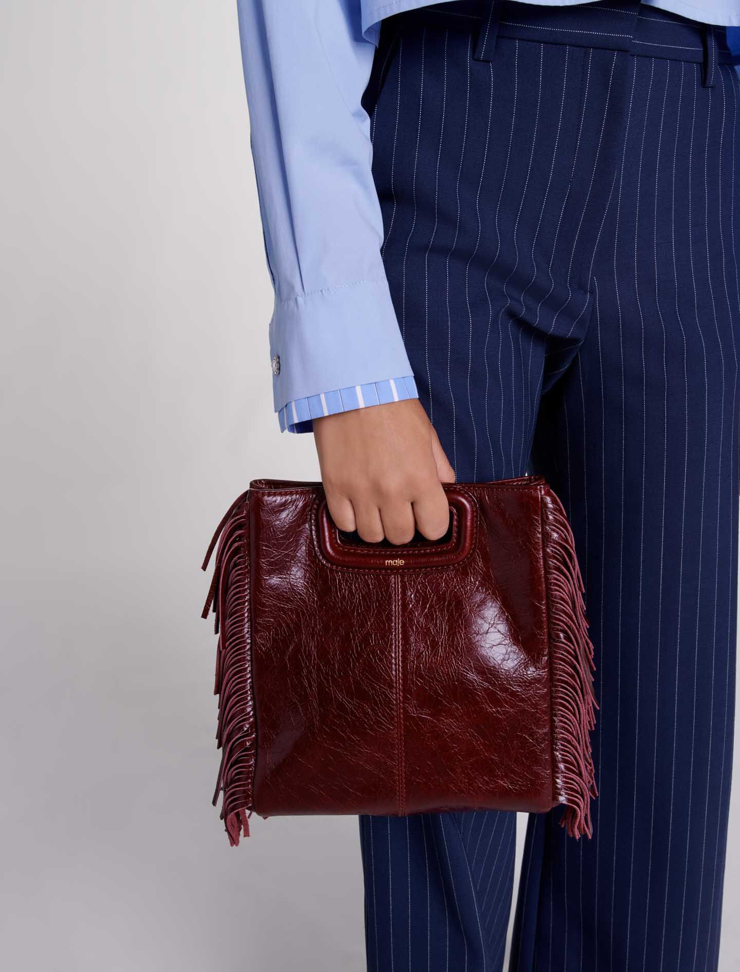 Crackled leather M bag