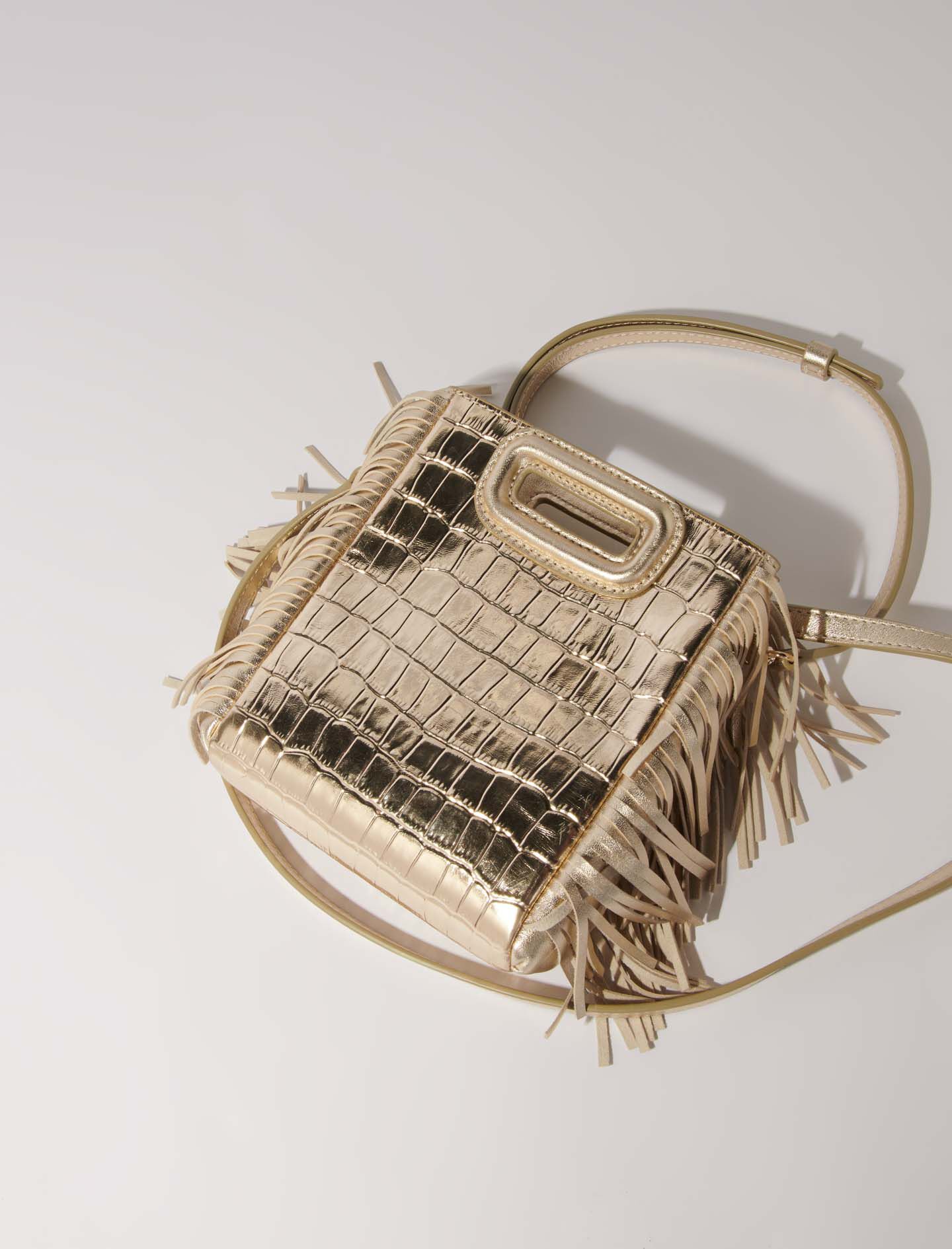 Leather bag with chain strap