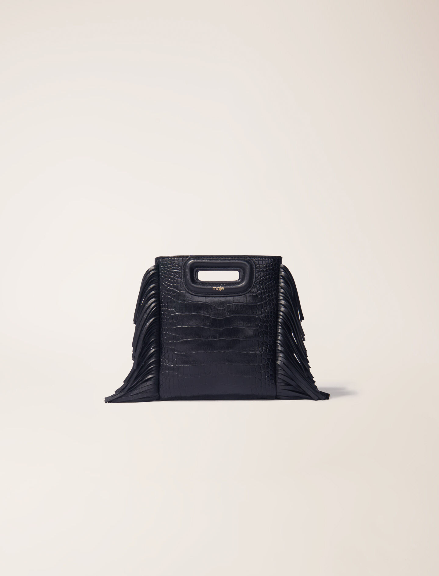 Mini embossed-leather M bag with chain