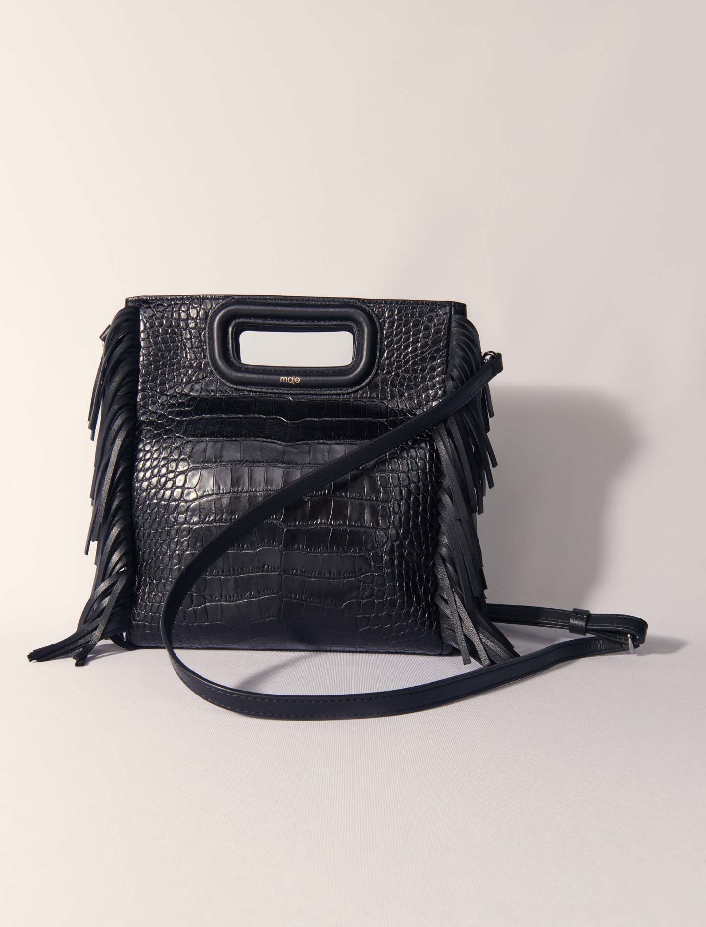 M bag in crocodile-effect leather